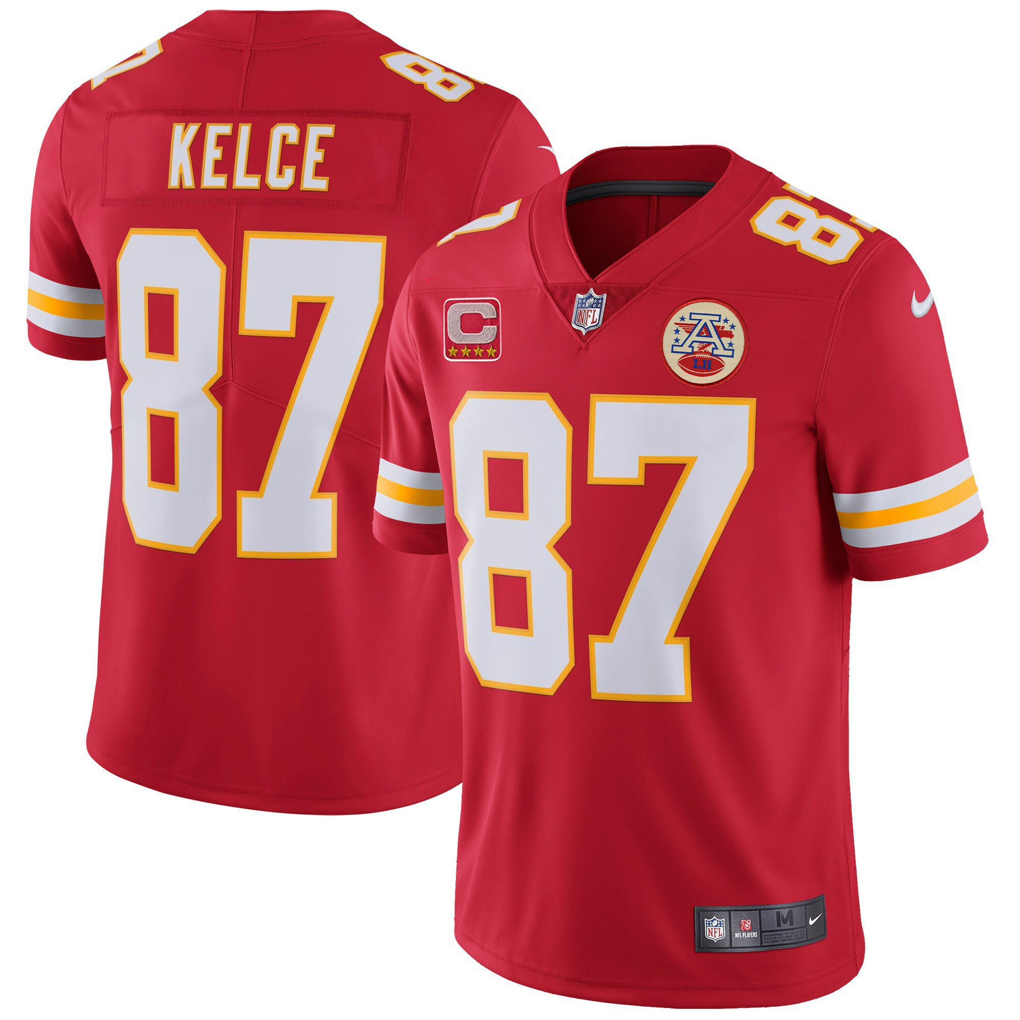 Travis Kelce Men's Kansas City Chiefs Player Vapor Red Jersey - All Stitched 