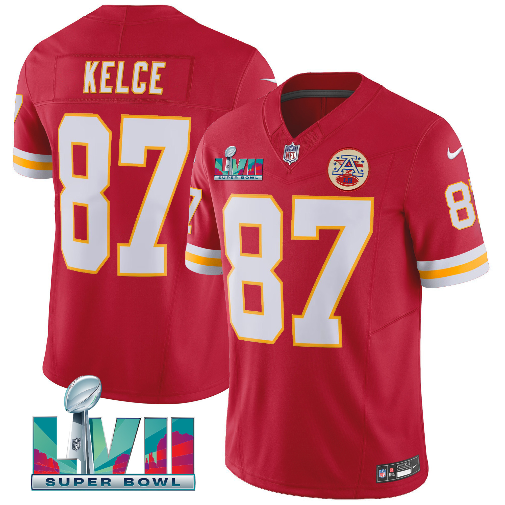 Travis Kelce Men's Kansas City Chiefs Throwback Limited Vapor Red Jersey - All Stitched 