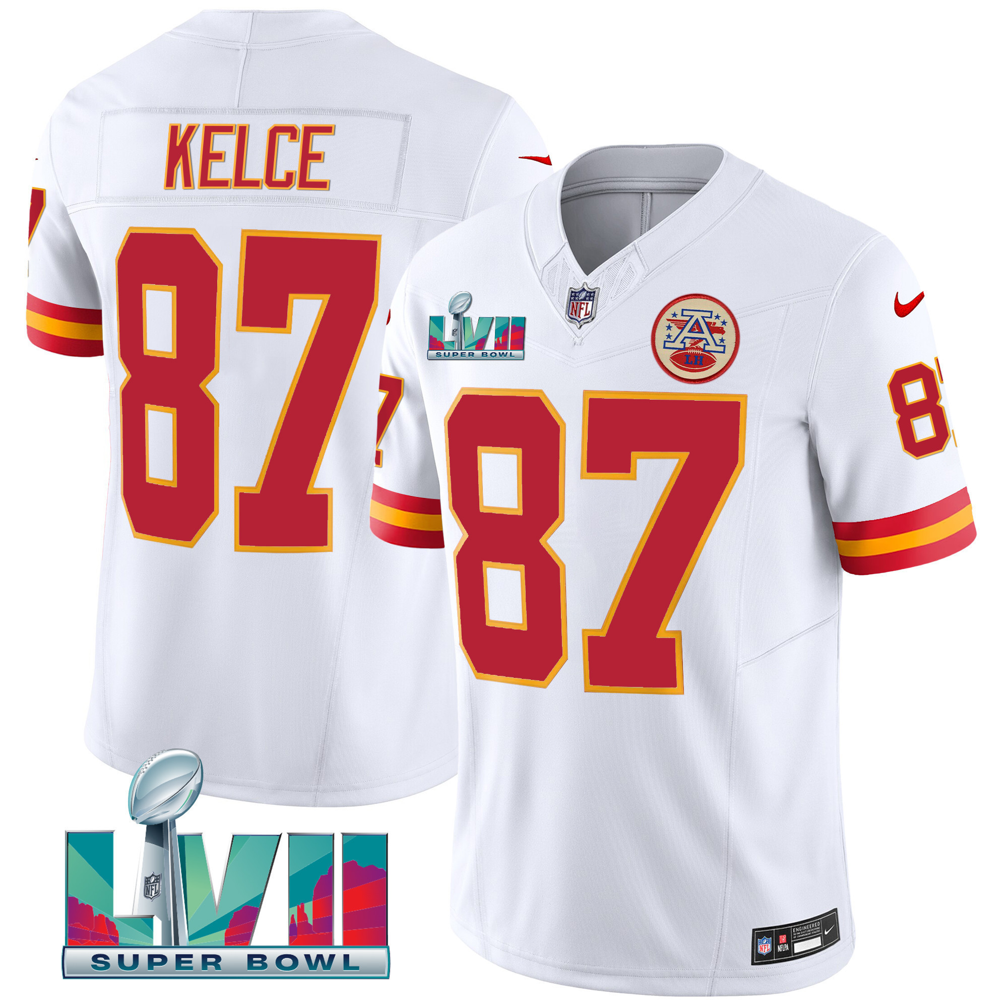 Travis Kelce Men's Kansas City Chiefs Throwback Limited Vapor White Jersey - All Stitched 