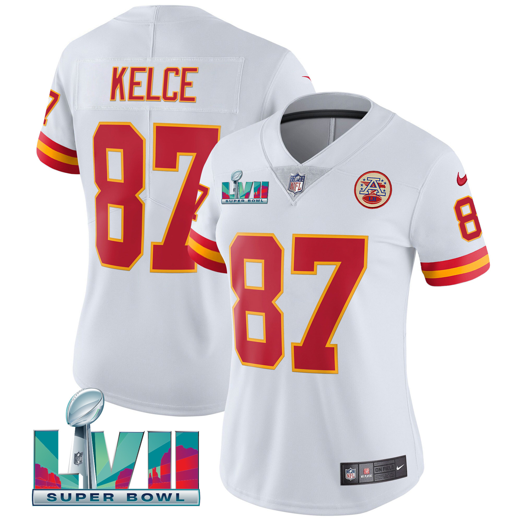 Travis Kelce Women's Kansas City Chiefs Throwback Limited Vapor White Jersey - All Stitched 