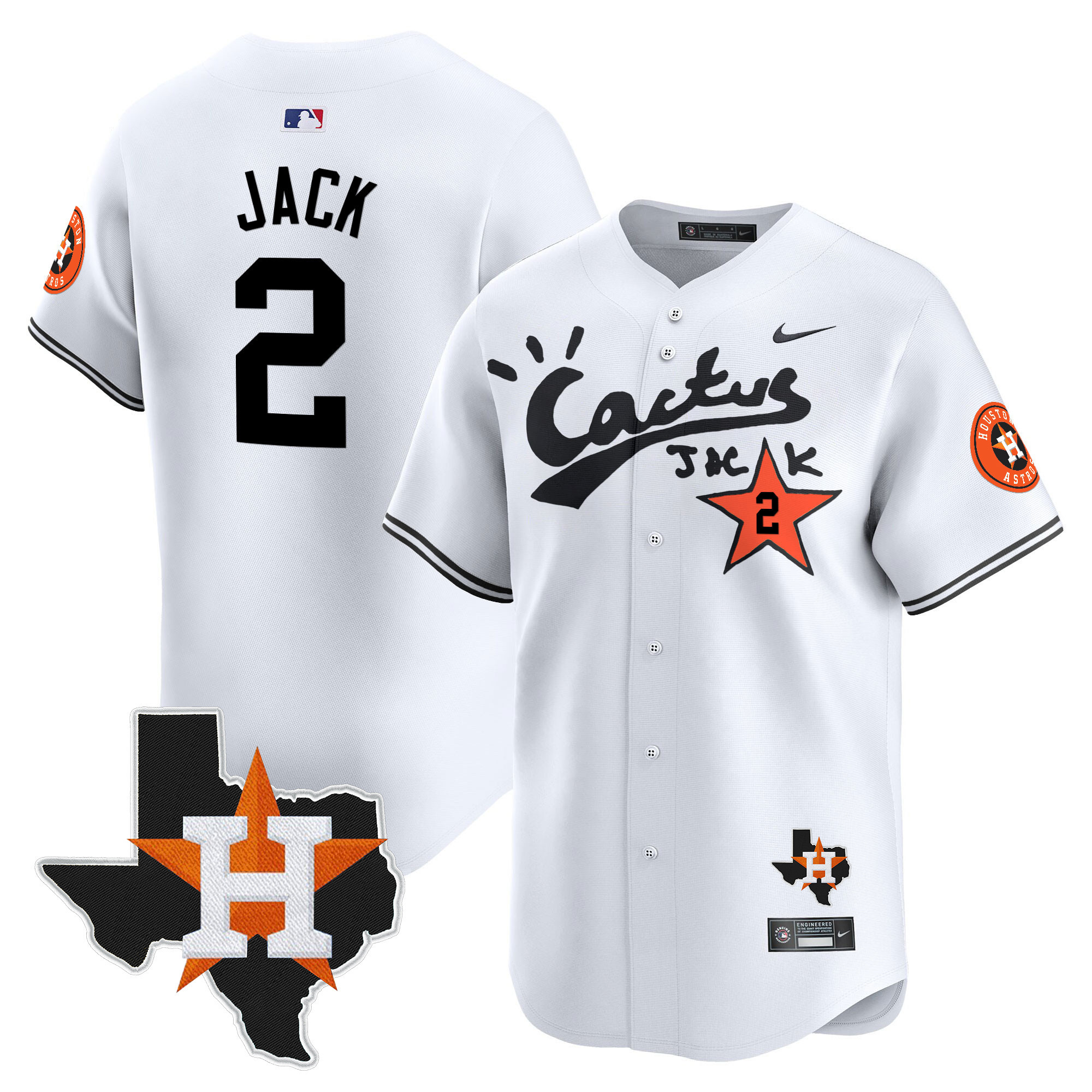 Travis Scott Men's Cactus Jack Patch Vapor Premier Limited White Jersey - All Stitched