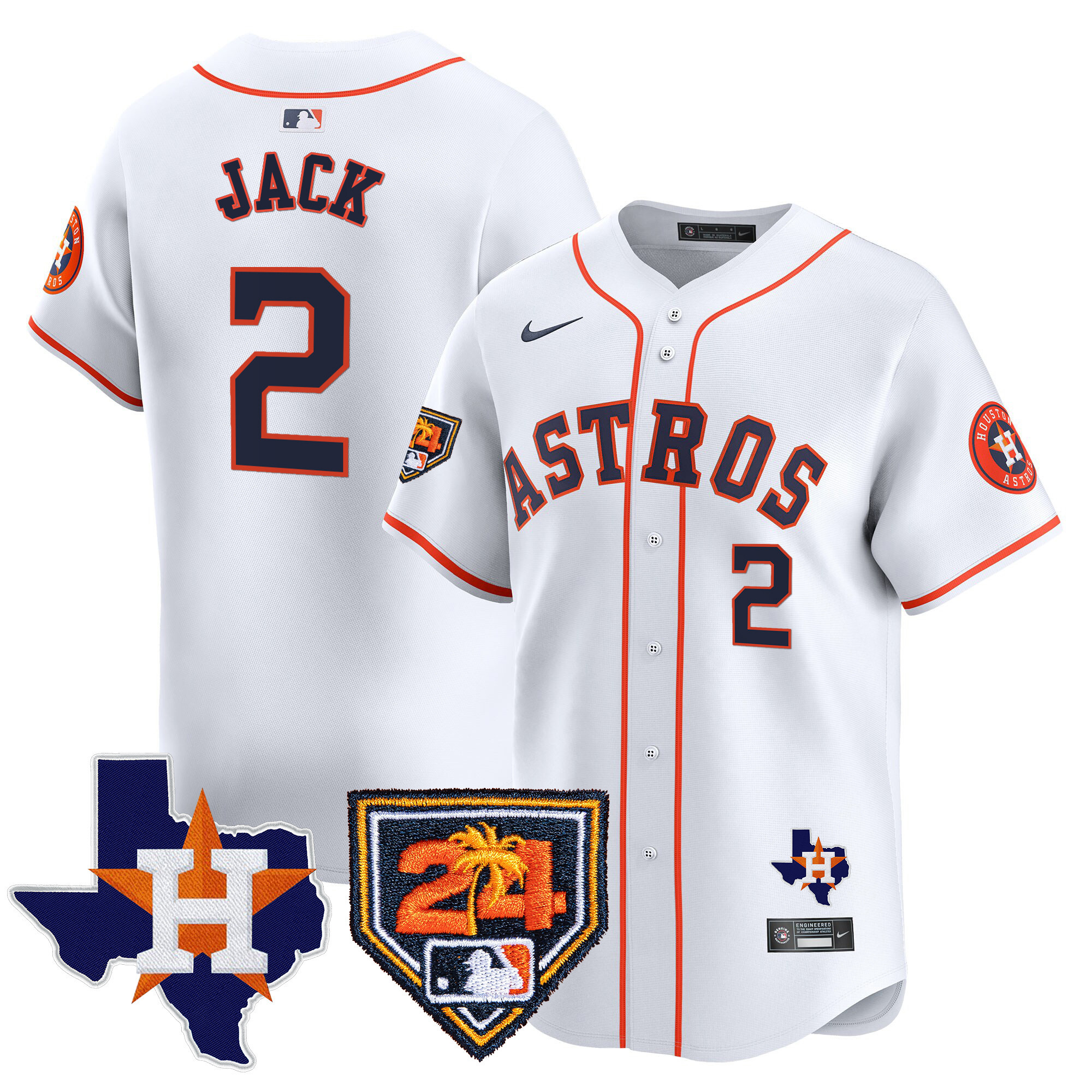 Travis Scott Men's Houston Astros 2024 Spring Training & Texas Patch Vapor Premier Limited Home Jersey - All Stitched