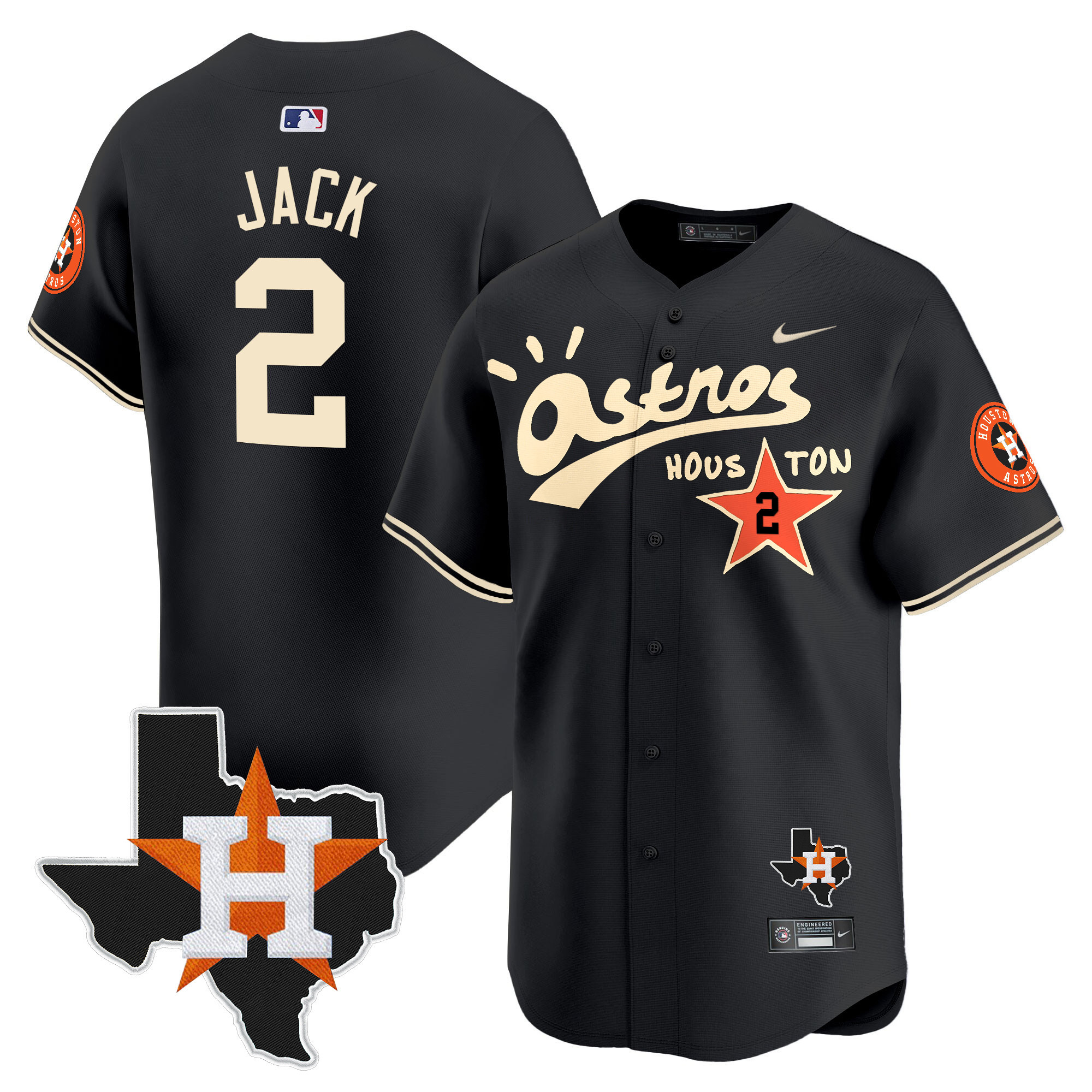 Travis Scott Men's Houston Astros Cactus Jack Style Vapor Premier Limited Black Jersey - All Stitched