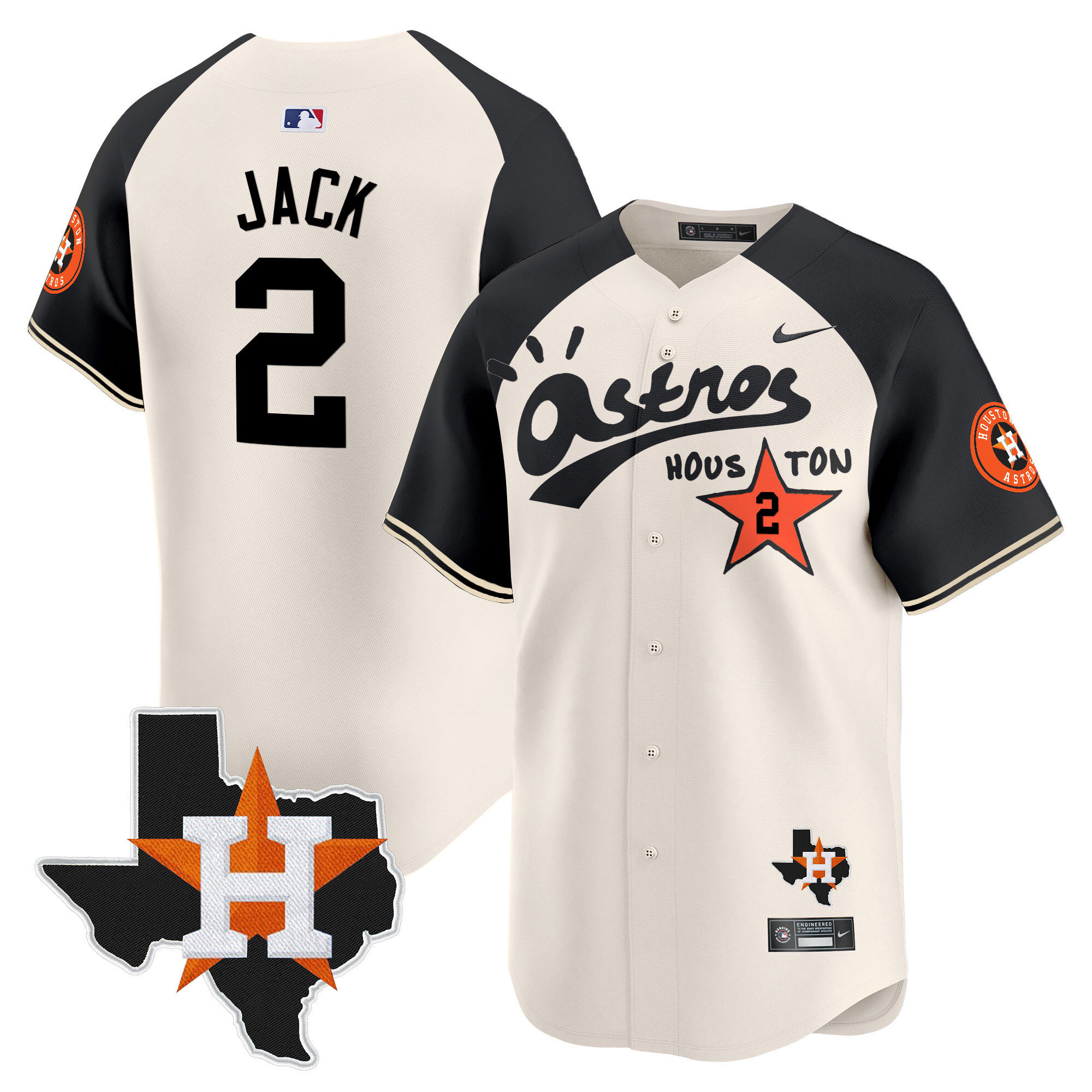 Travis Scott Men's Houston Astros Cactus Jack Style Vapor Premier Limited Cream Alternate Jersey - All Stitched
