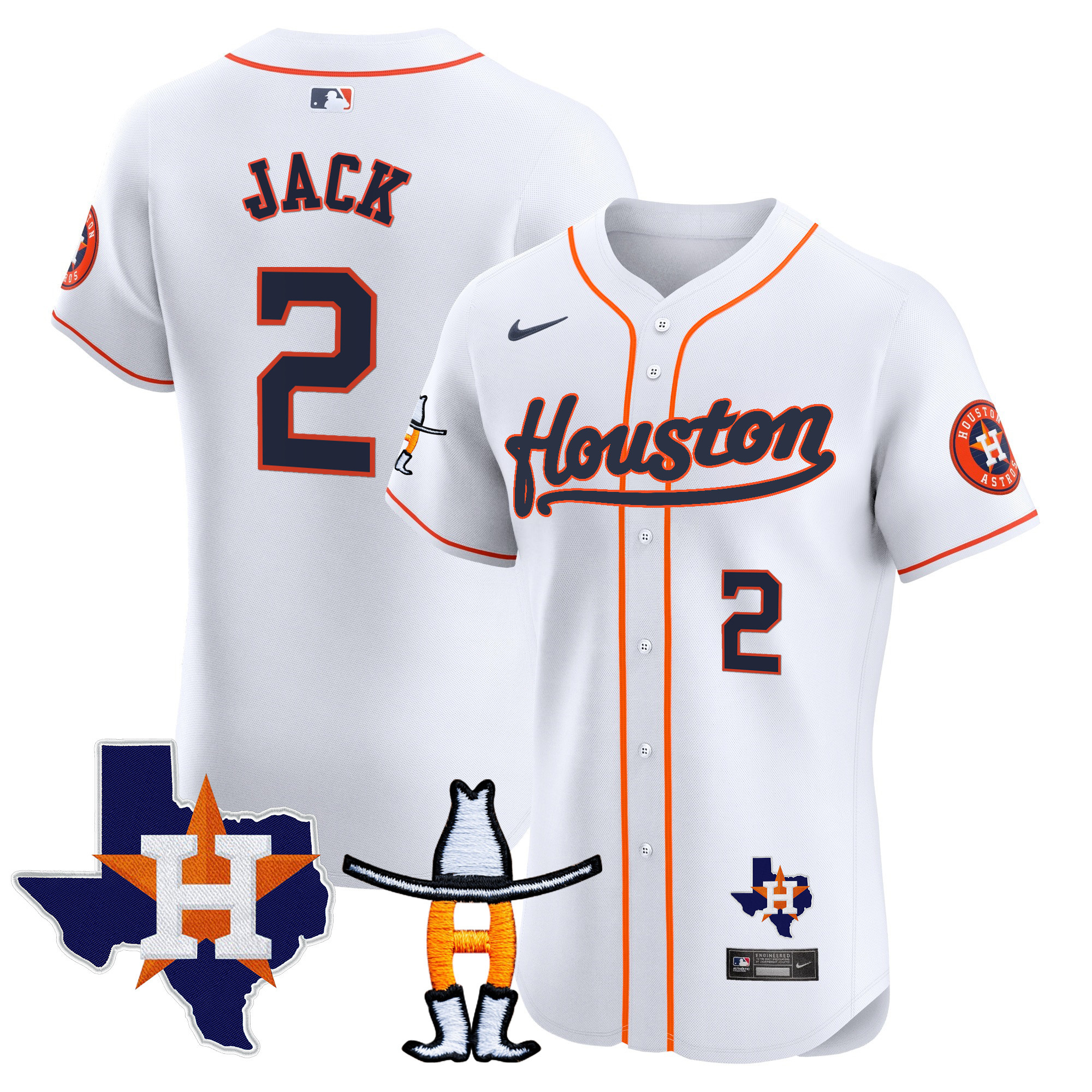 Travis Scott Men's Houston Astros Houston Rodeo Patch Vapor Premier Elite Home Jersey - All Stitched