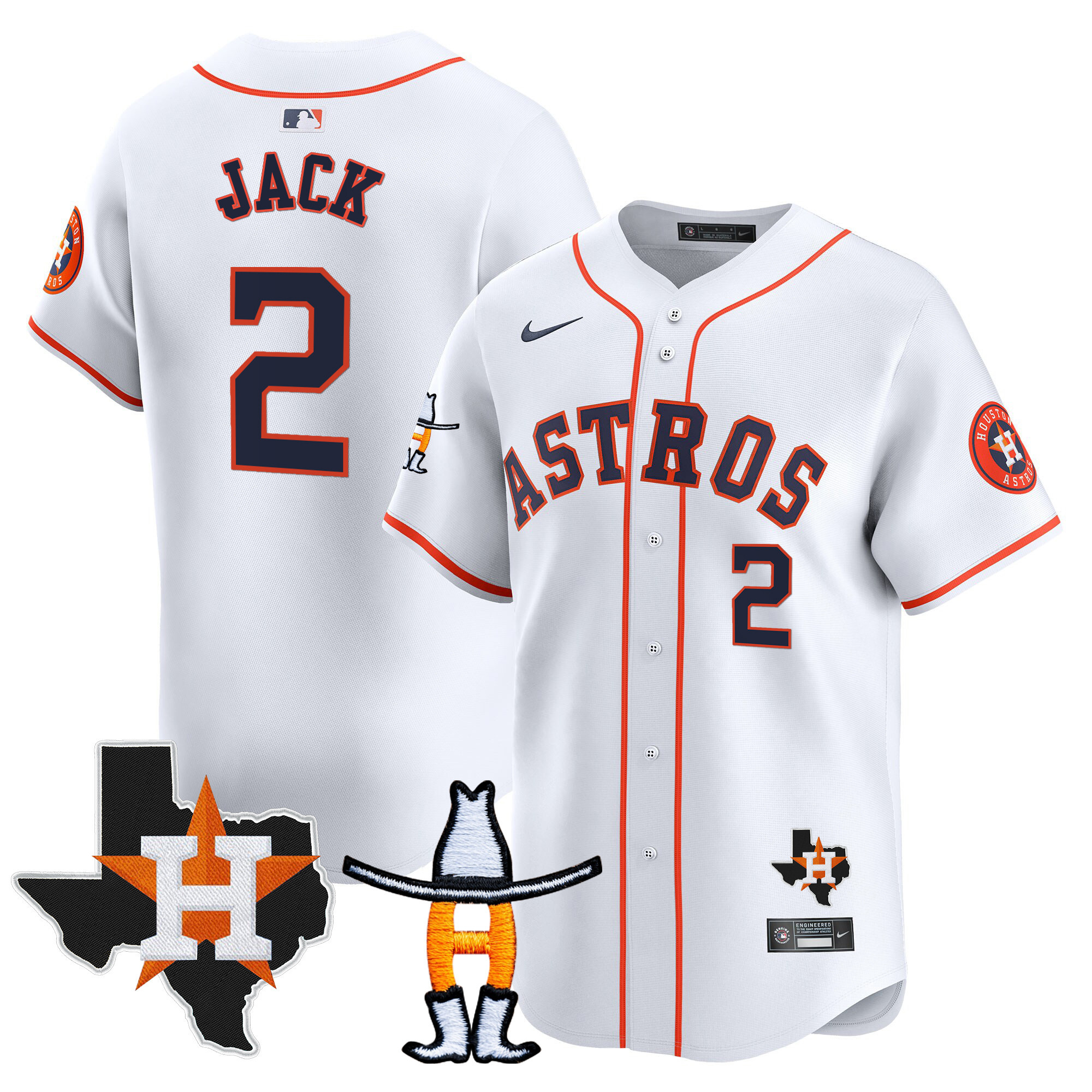Travis Scott Men's Houston Astros Houston Rodeo Patch Vapor Premier Limited V2 Home Jersey - All Stitched