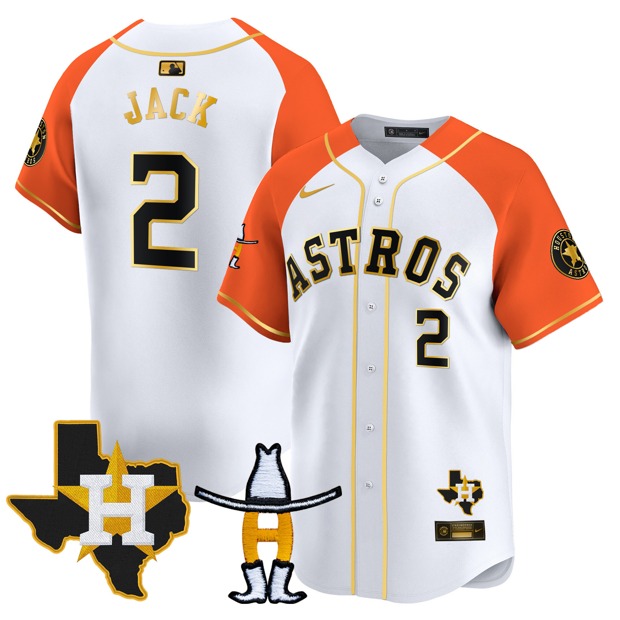 Travis Scott Men's Houston Astros Houston Rodeo Patch Vapor Premier Limited V2 White Alternate Jersey - All Stitched