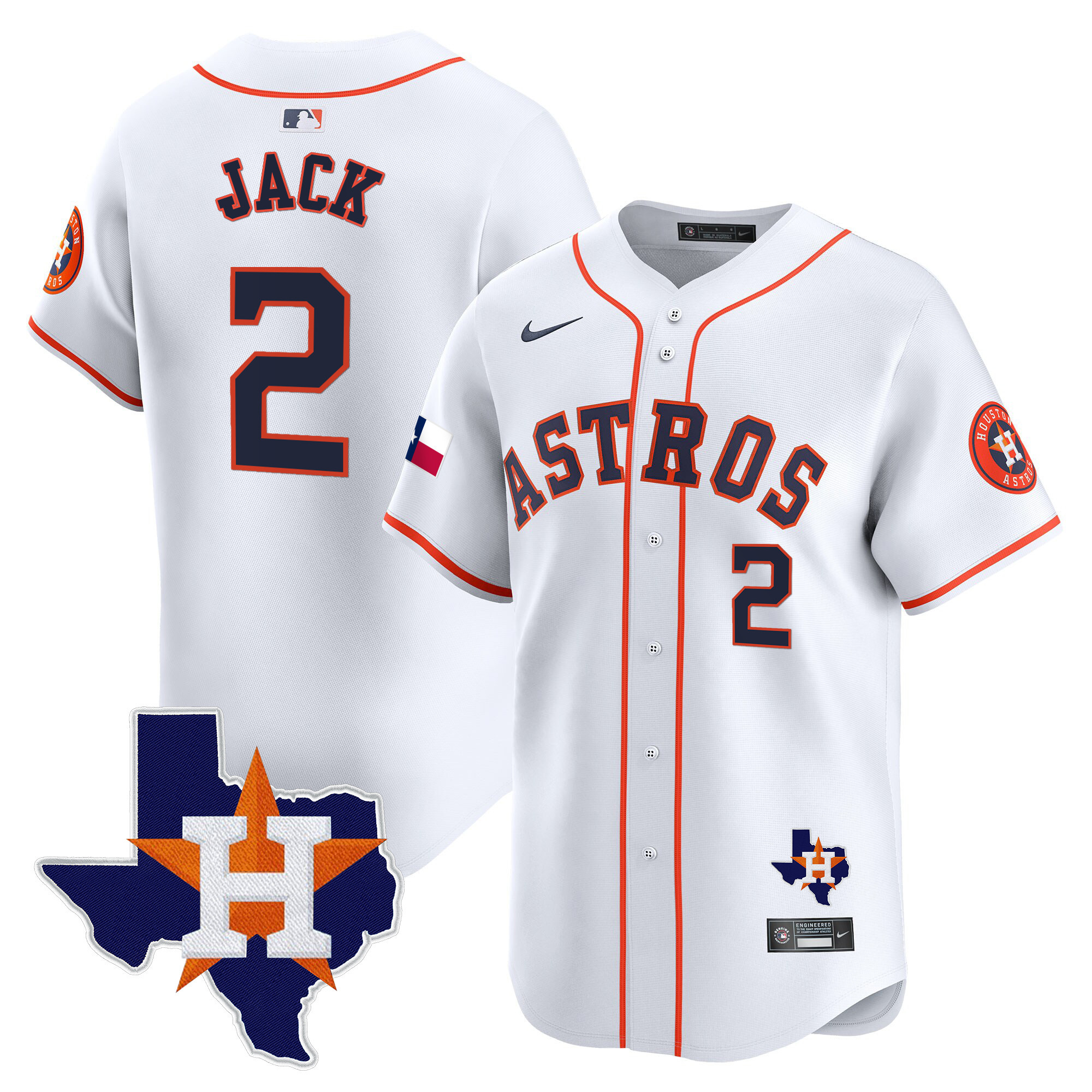 Travis Scott Men's Houston Astros Texas Patch Vapor Premier Limited Home Jersey - All Stitched