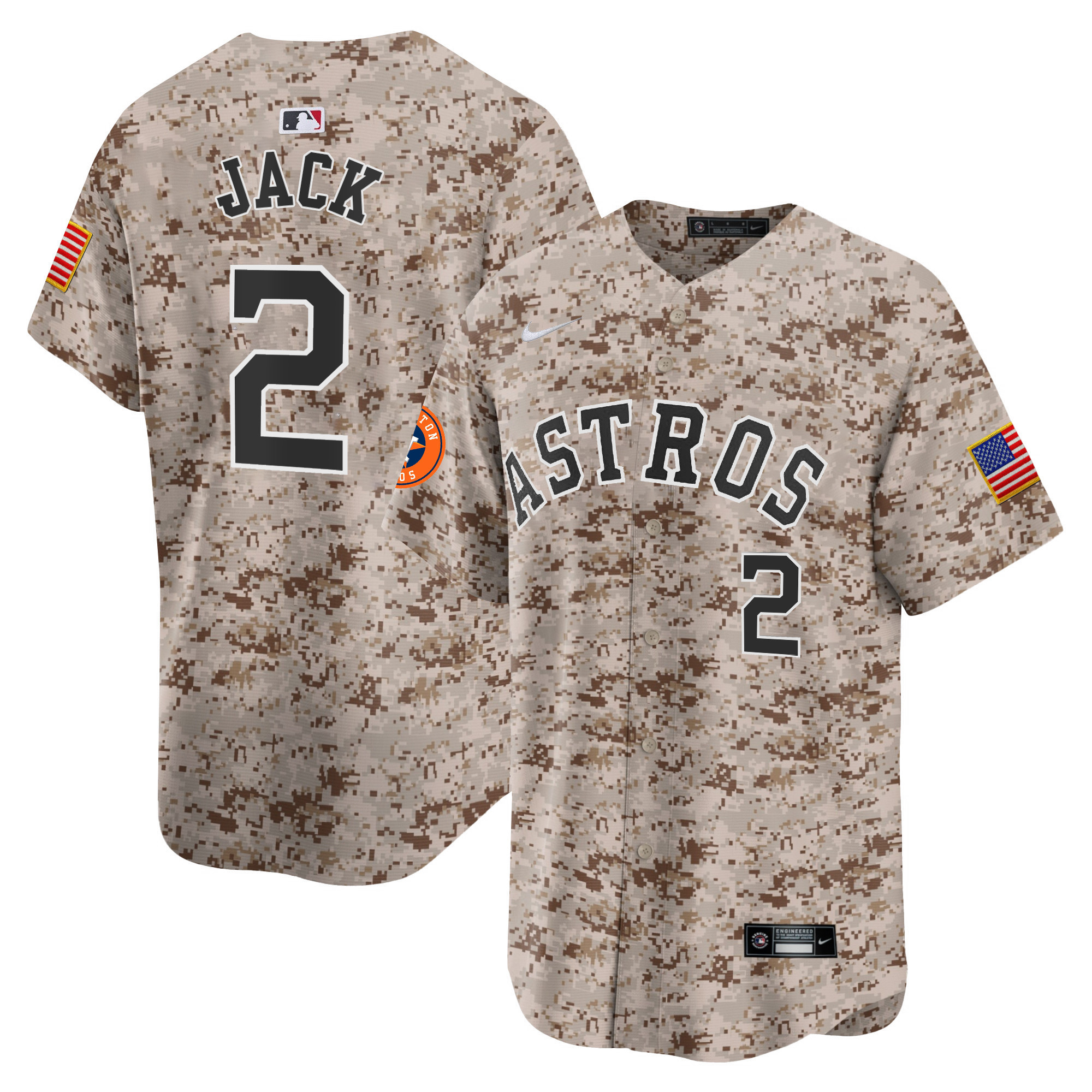 Travis Scott Men's Houston Astros USMC Alternate Vapor Premier Limited Desert Jersey - All Stitched