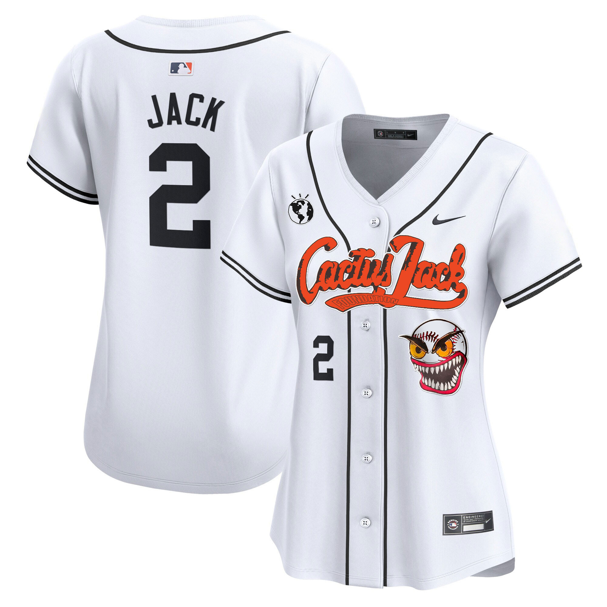 Travis Scott Women's Houston Astros Cactus Jack Vapor Premier Limited White Jersey - All Stitched