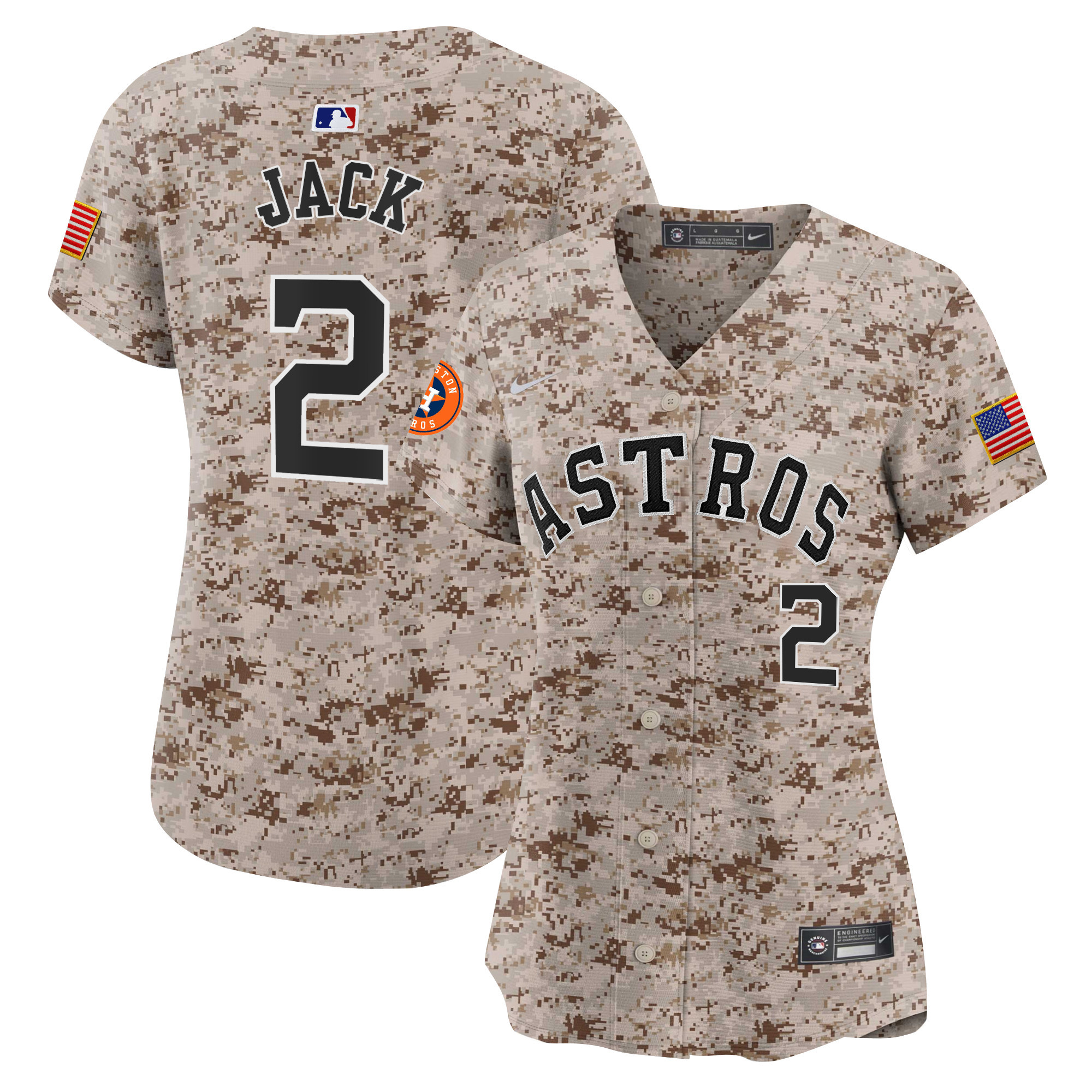 Travis Scott Women's Houston Astros USMC Alternate Vapor Premier Limited Desert Jersey - All Stitched