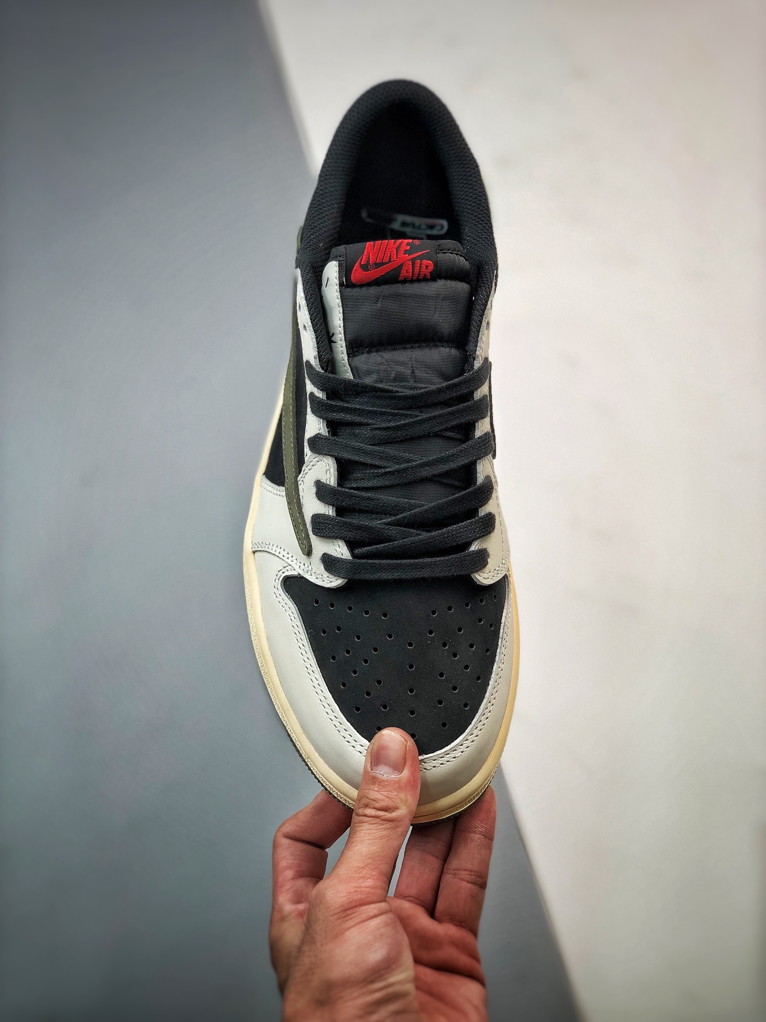 Travis Scott x Air Jordan 1 Low OG Sail/University Red-Black-Medium Olive For Sale