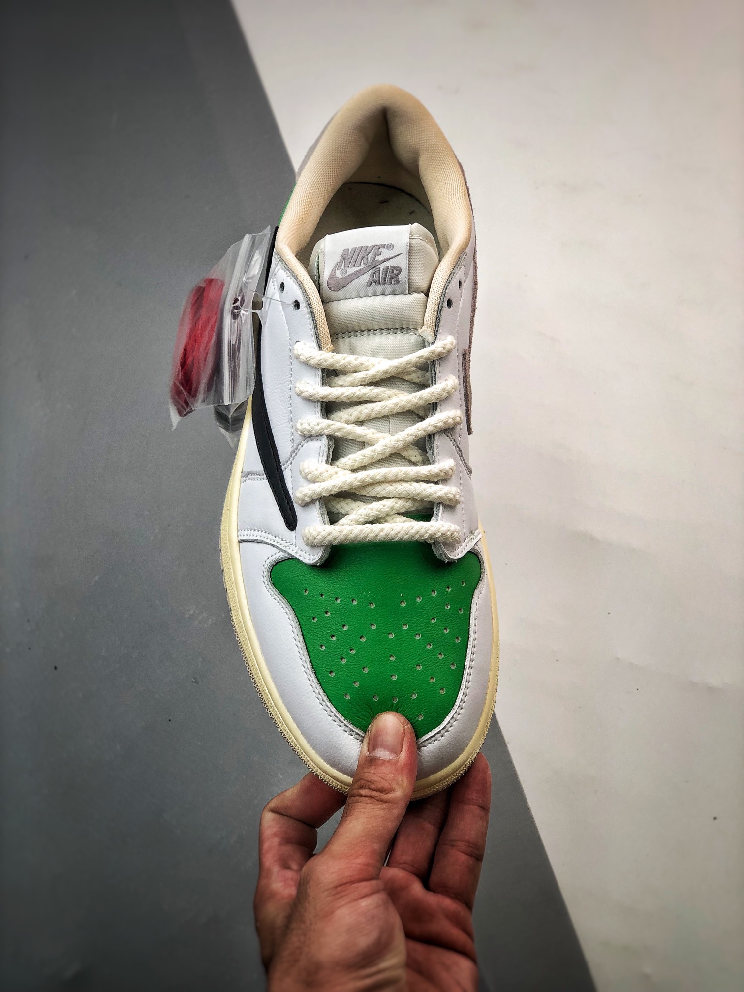 Travis Scott x Air Jordan 1 Low OG SP White Green Black For Sale