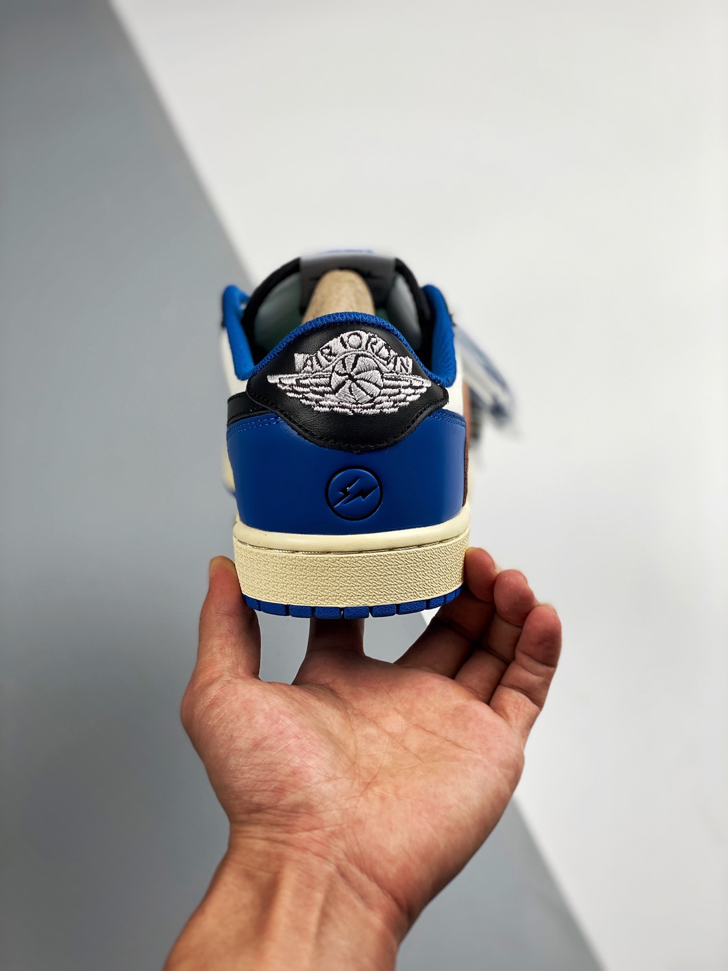 Travis Scott x Fragment x Air Jordan 1 Low OG White Blue For Sale