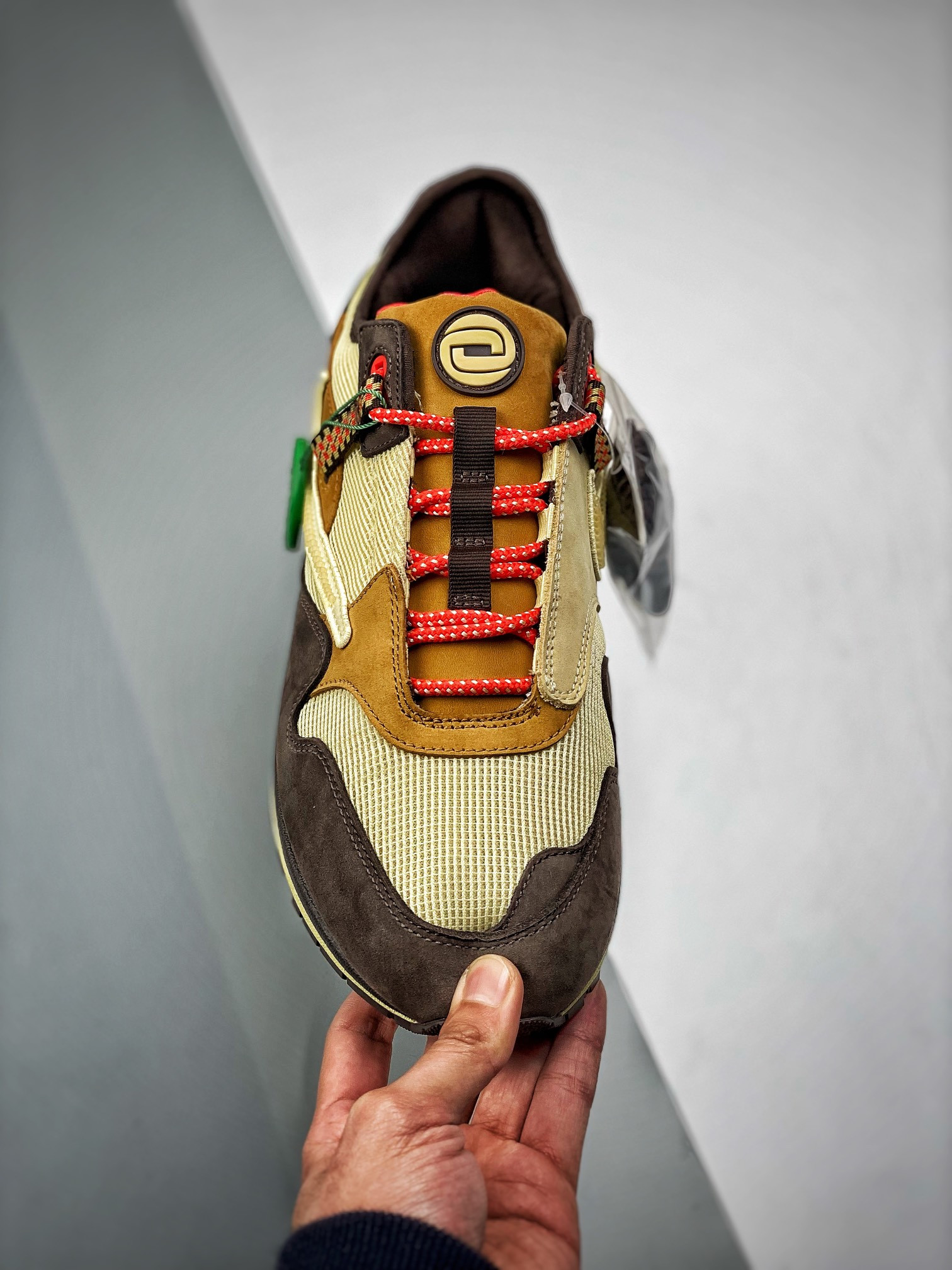 Travis Scott x Nike Air Max 1 Baroque Brown/Lemon Drop-Wheat-Chile Red For Sale