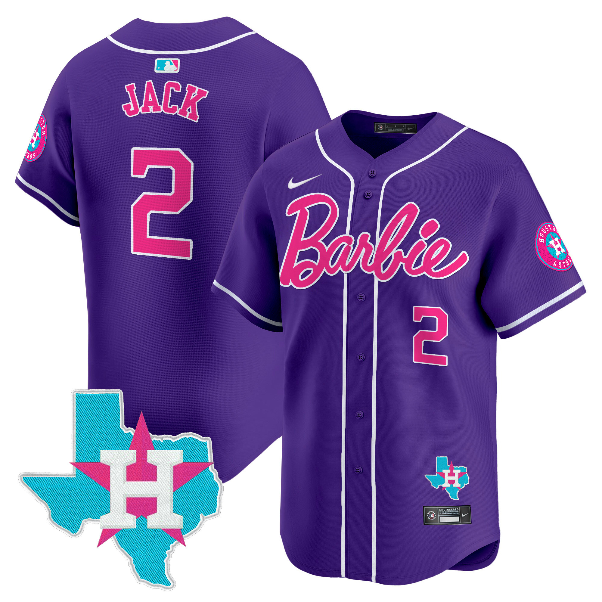 Travis ScottUnisex Houston Astros Barbie Vapor Premier Limited Purple Jersey - All Stitched