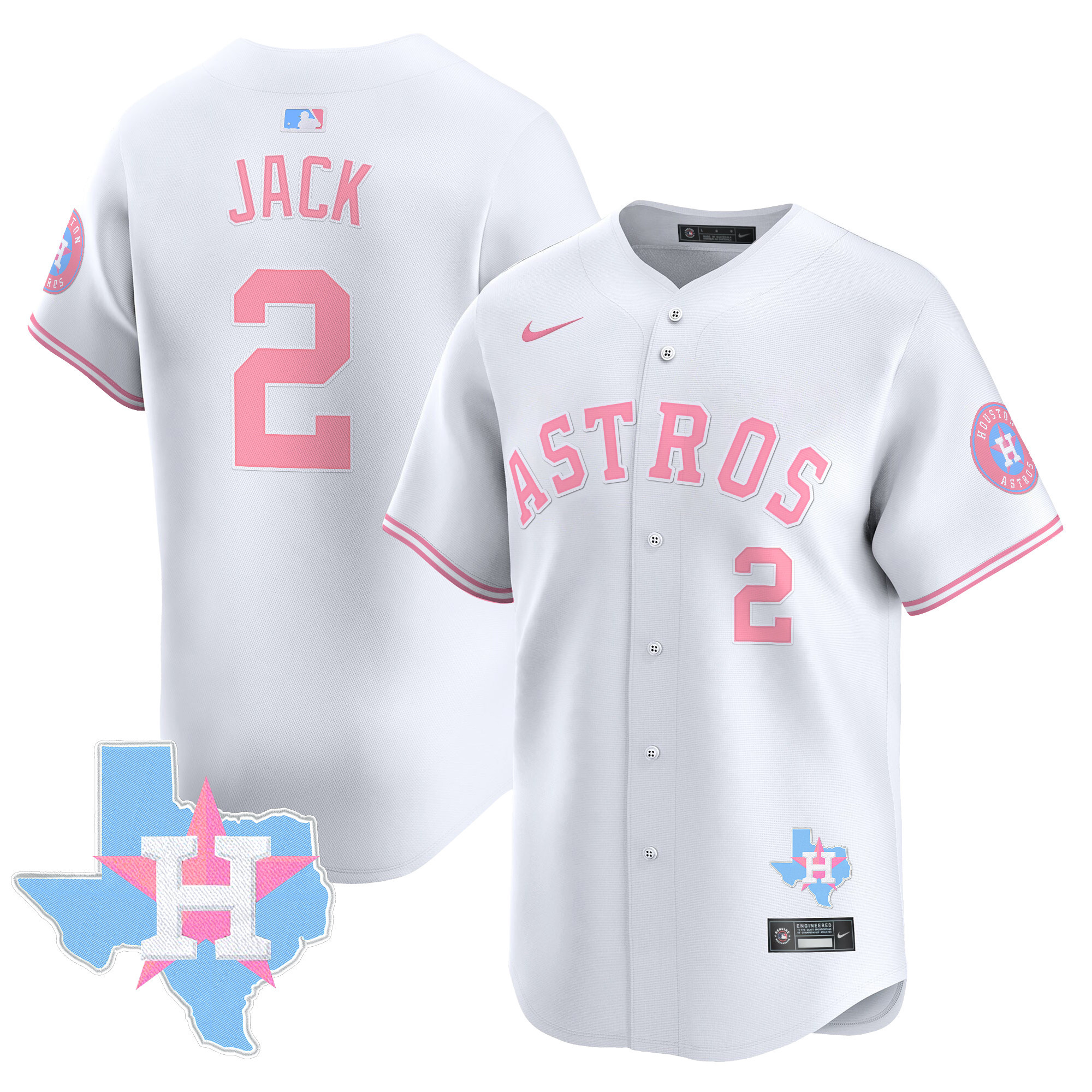 Travis ScottUnisex Houston Astros Bubblegum Pink Vapor Premier Limited White Jersey - All Stitched