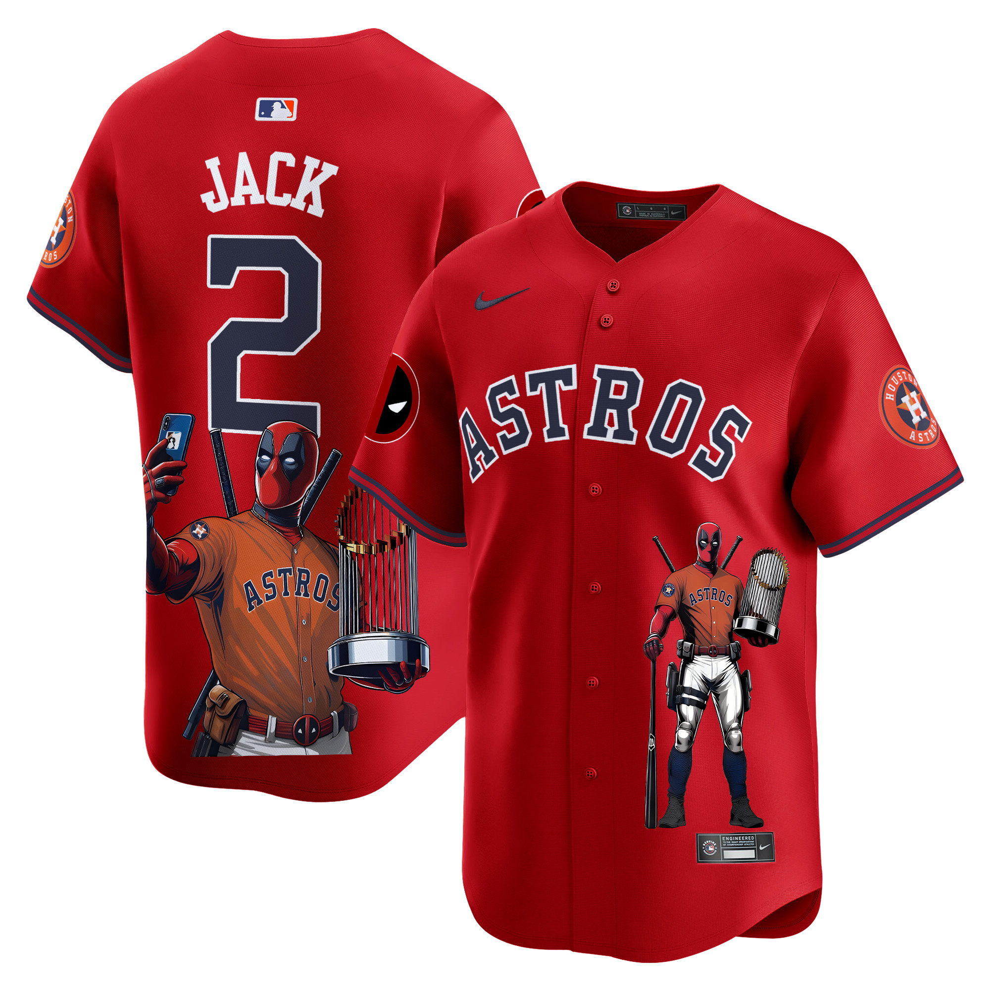 Travis ScottUnisex Houston Astros Deadpool Vapor Premier Limited Red Jersey - Printed