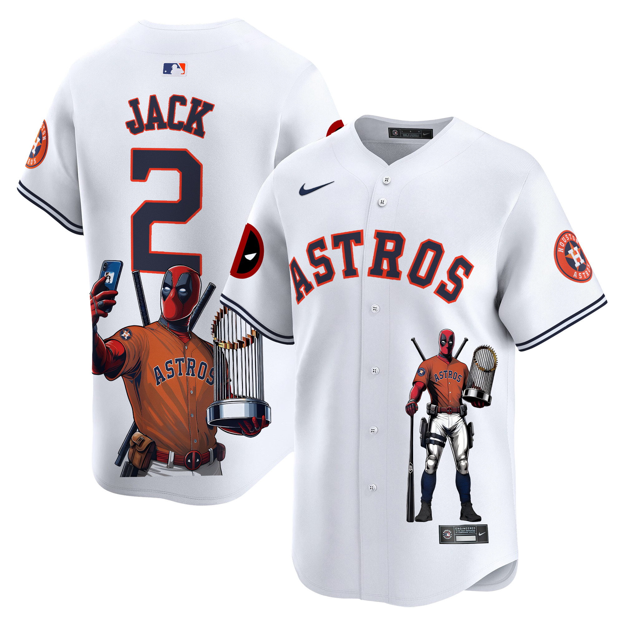 Travis ScottUnisex Houston Astros Deadpool Vapor Premier Limited White Jersey - Printed