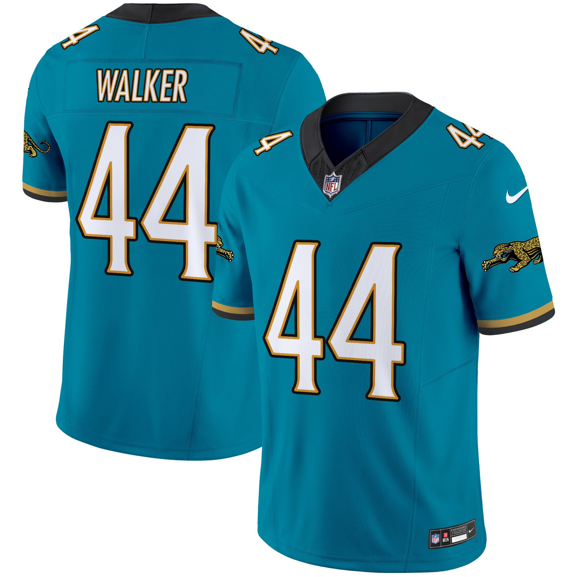 Travon Walker Men's Jacksonville Jaguars Throwback Vapor Limited Teal Jersey - All Stitched