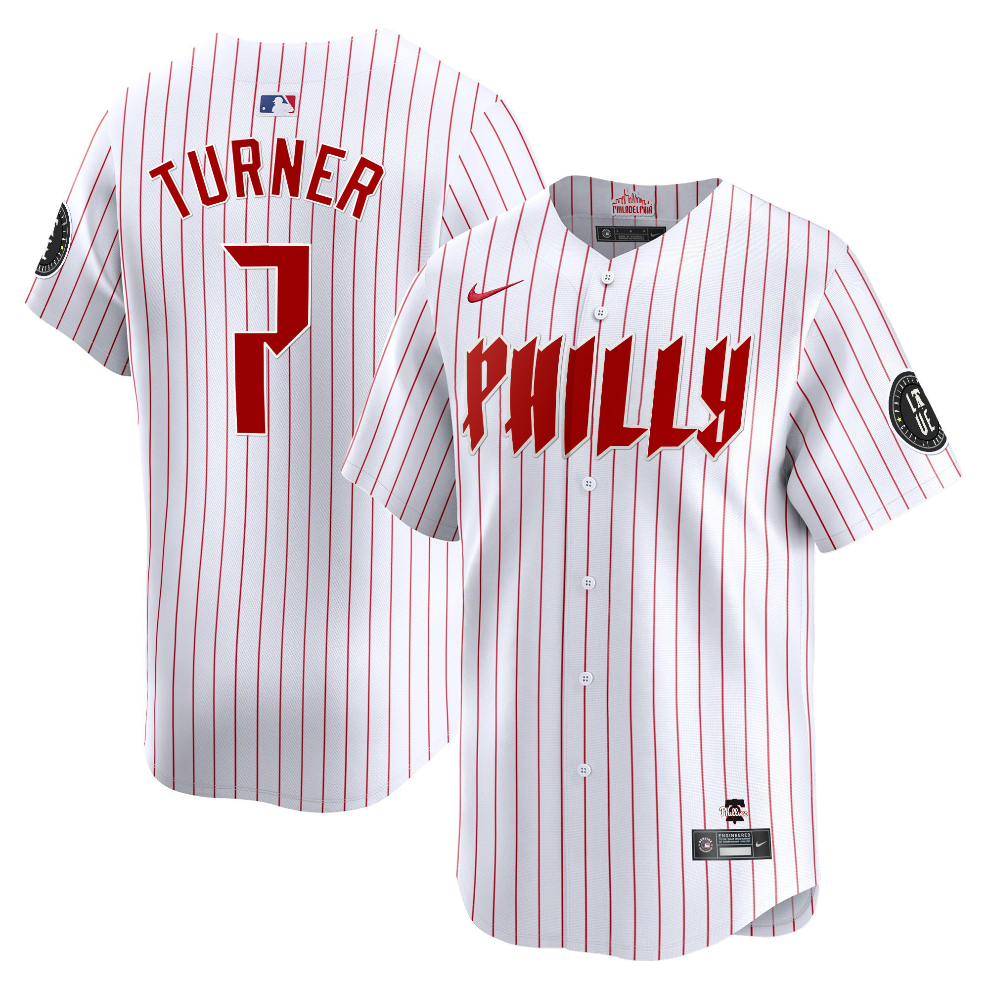 Trea Turner Men's Philadelphia Phillies 2024 City Connect Vapor Premier Limited White Jersey - All Stitched