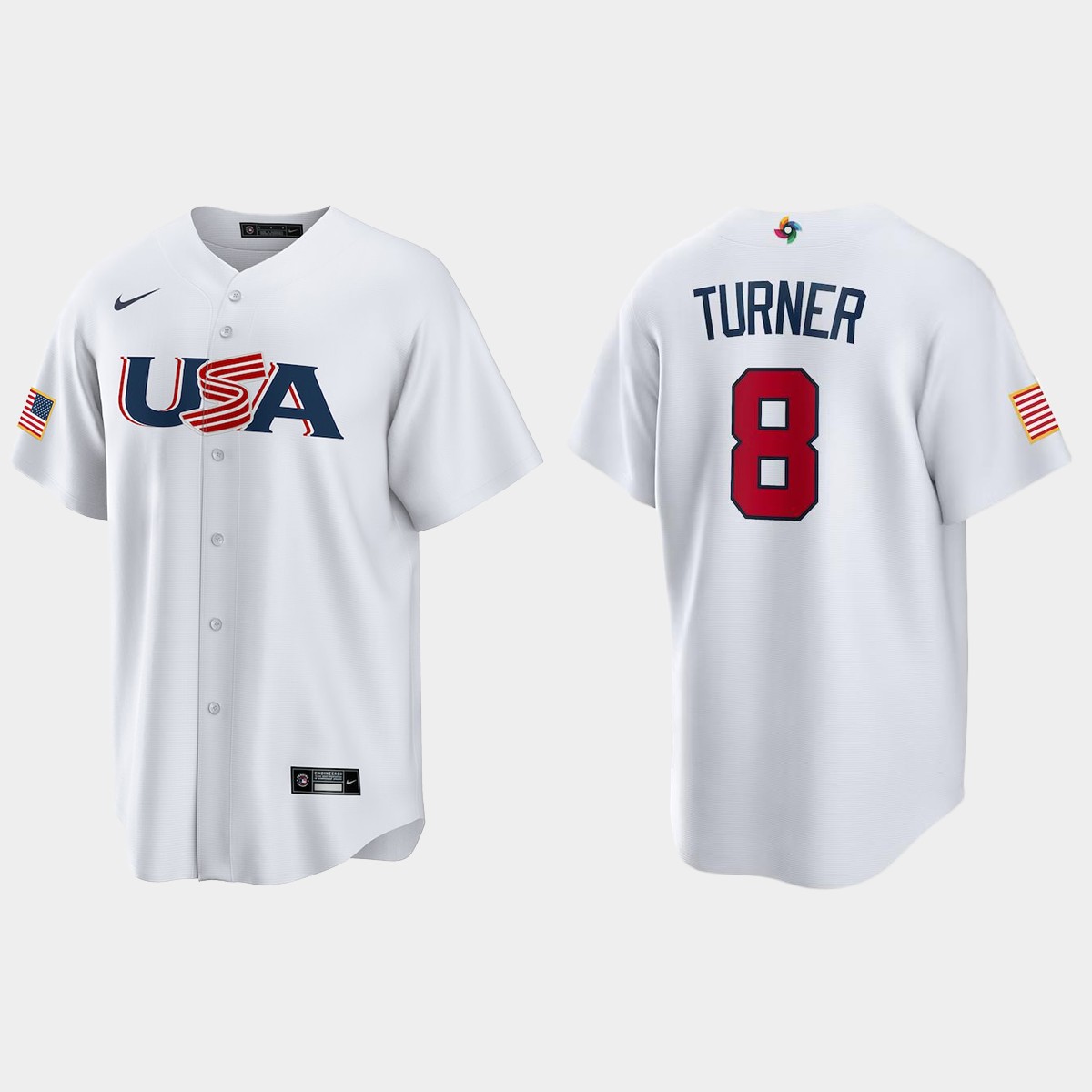 Trea Turner Philadelphia Phillies 2023 World Classic USA Jersey - White