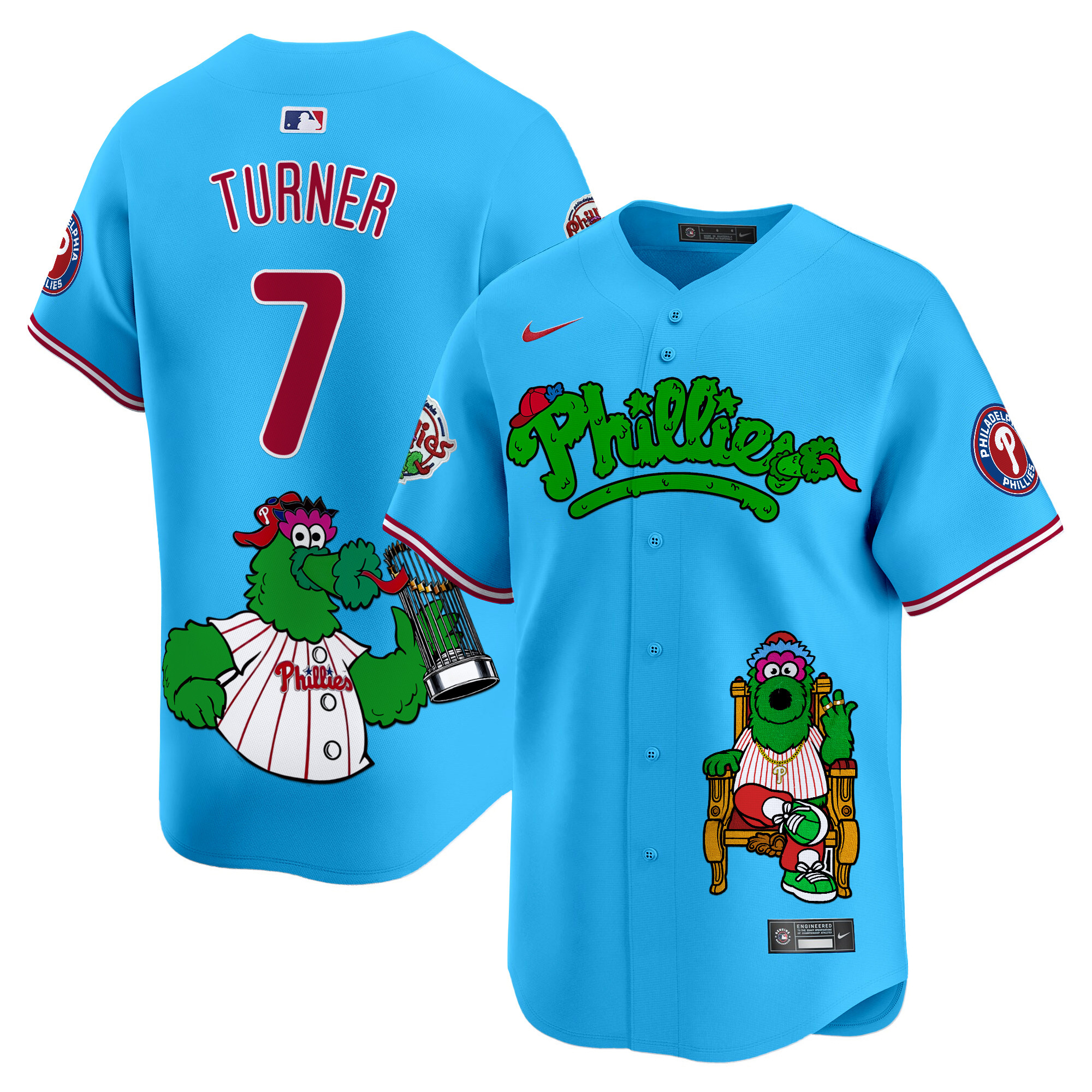 Trea TurnerUnisex Philadelphia Phillies Phanatic Vapor Premier Limited Light Blue Jersey - Printed