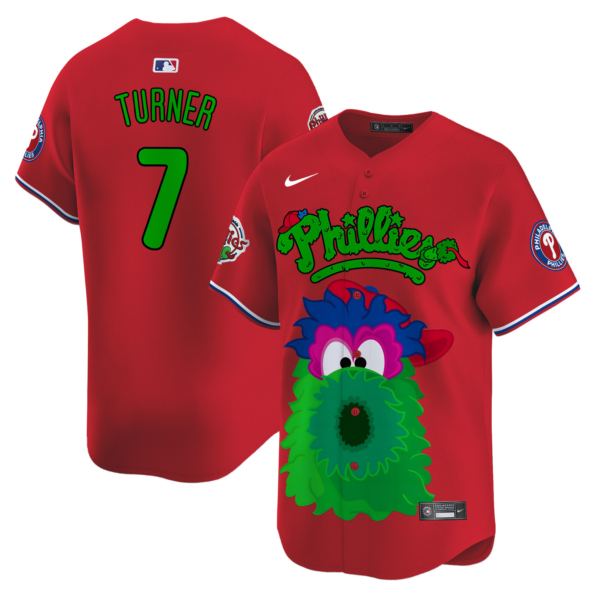 Trea TurnerUnisex Philadelphia Phillies Phanatic Vapor Premier Limited Red Jersey V2- Printed