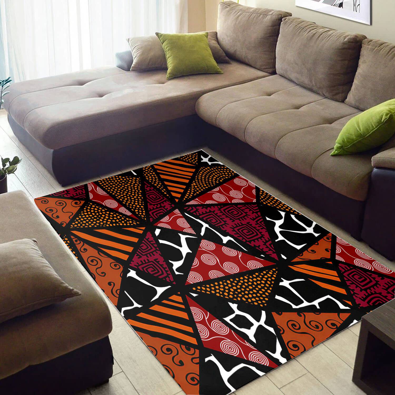 Trendy African Abstract Black History Month Afrocentric Pattern Art Large Themed Home Rectangle Rug