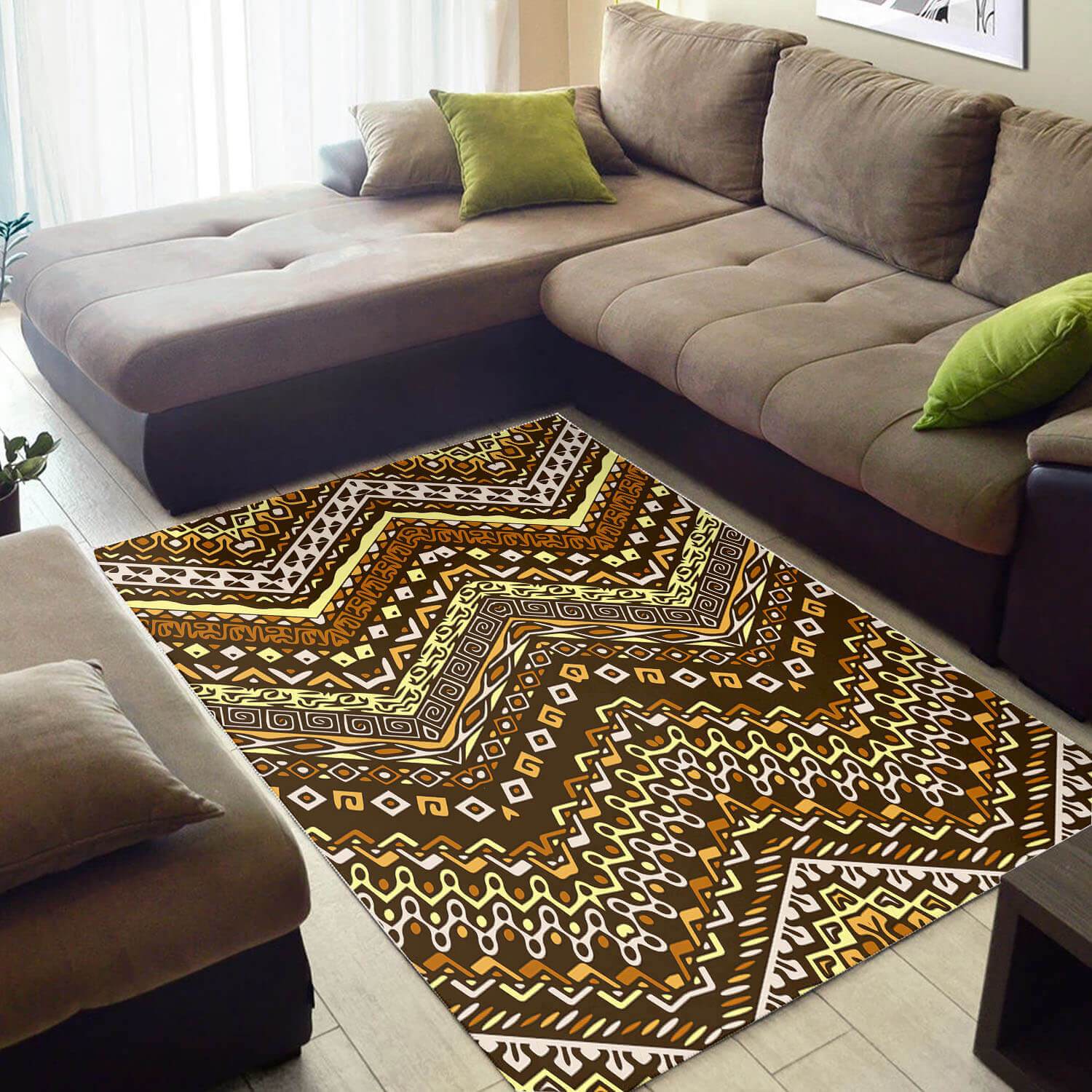 Trendy African Abstract Inspired Seamless Pattern Style Floor House Rectangle Rug