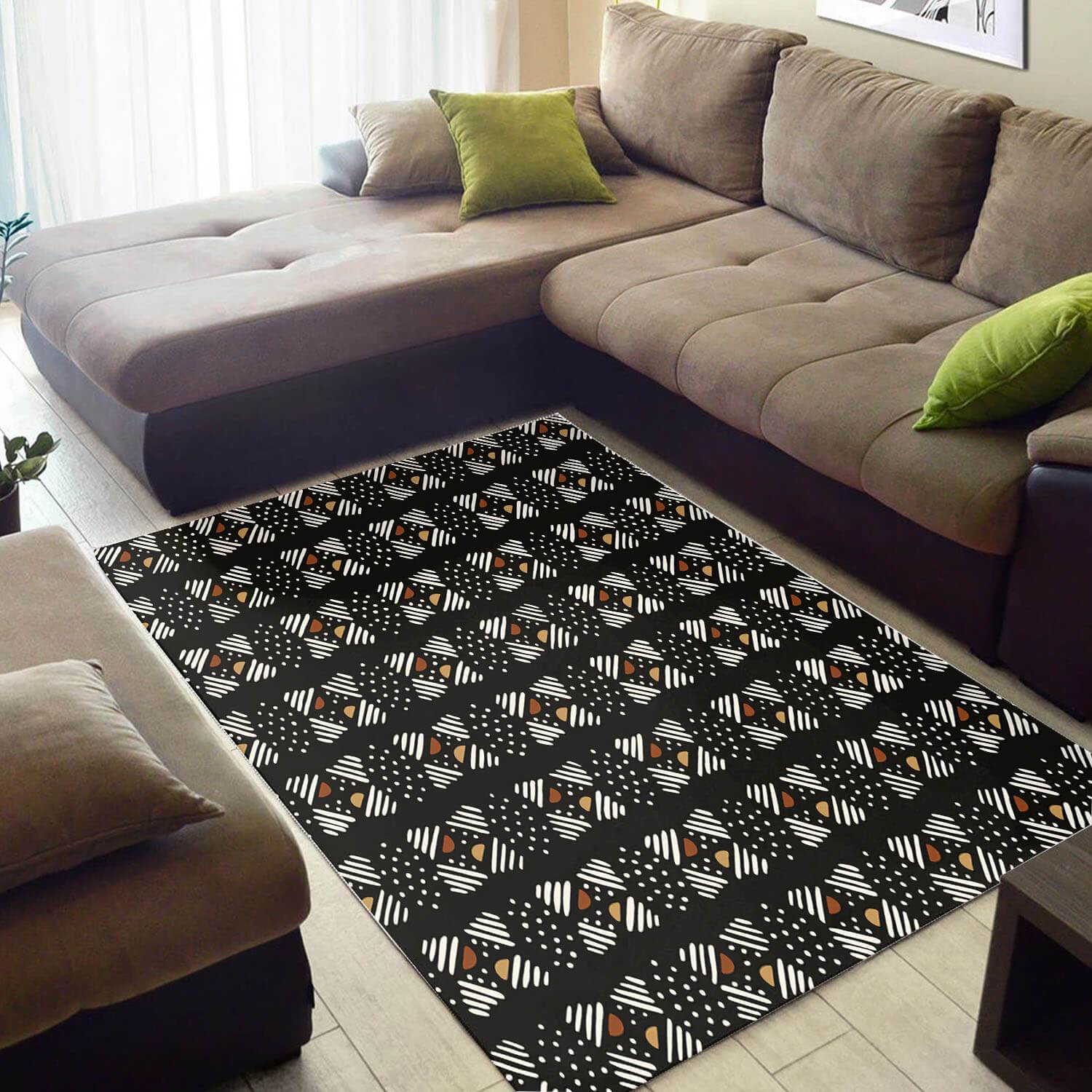 Trendy African Amazing Afrocentric Pattern Art Themed Carpet Room Rectangle Rug