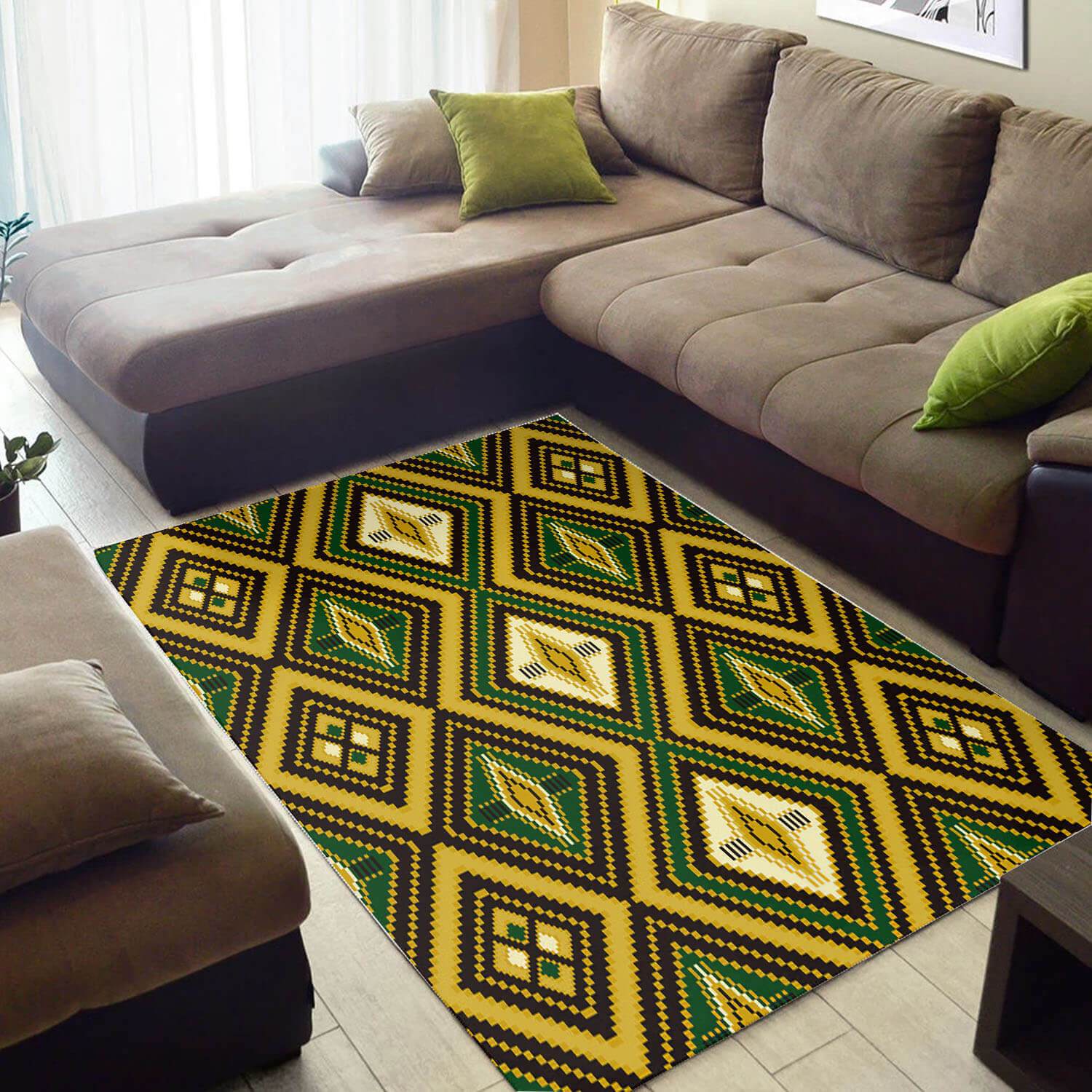 Trendy African American Abstract Afrocentric Art Large Living Room Rectangle Rug