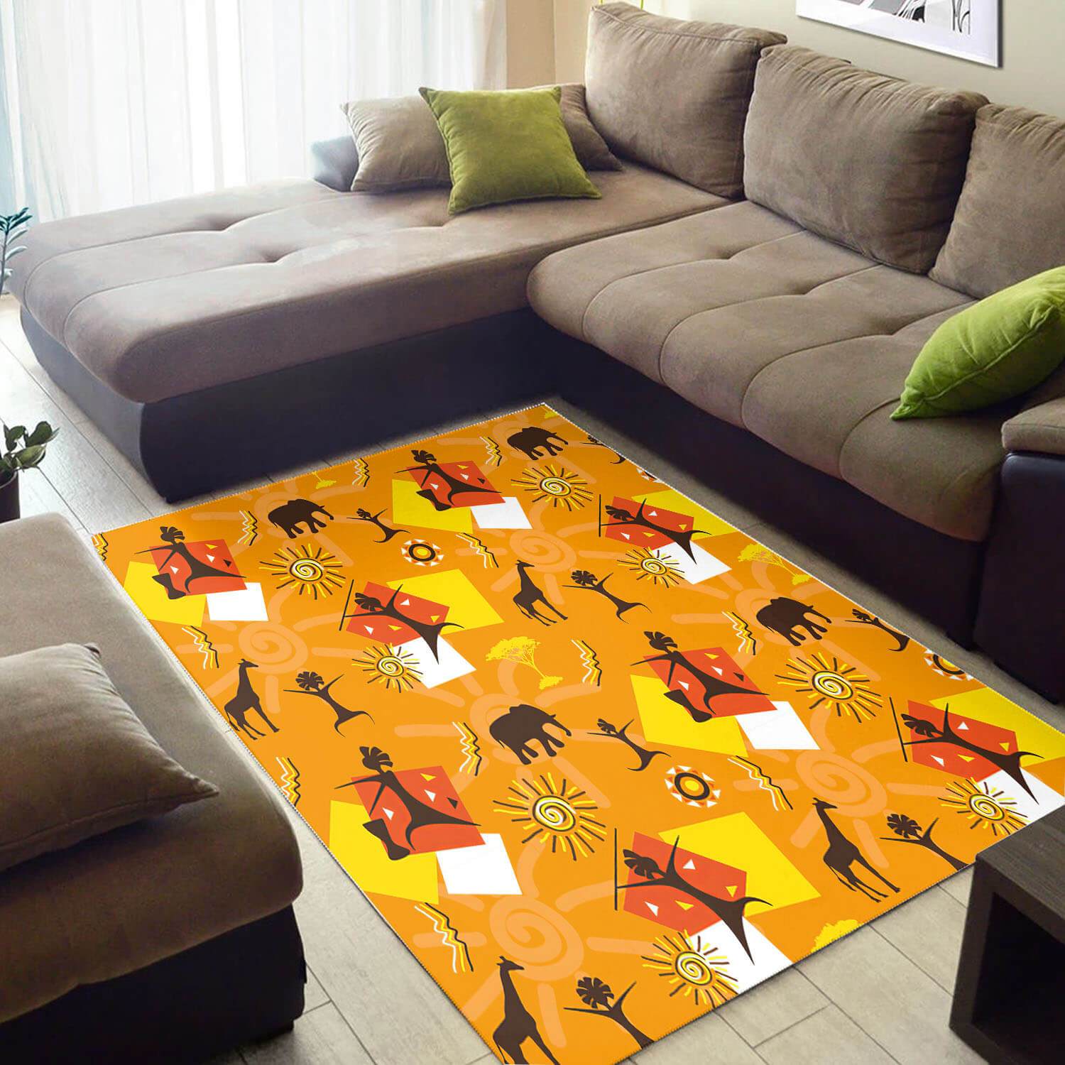 Trendy African American Attractive Black Art Seamless Pattern Style Floor Themed Home Rectangle Rug