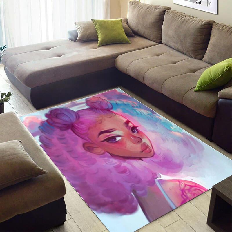 Trendy African American Beautiful Print Queen Large Inspired Home Rectangle Rug
