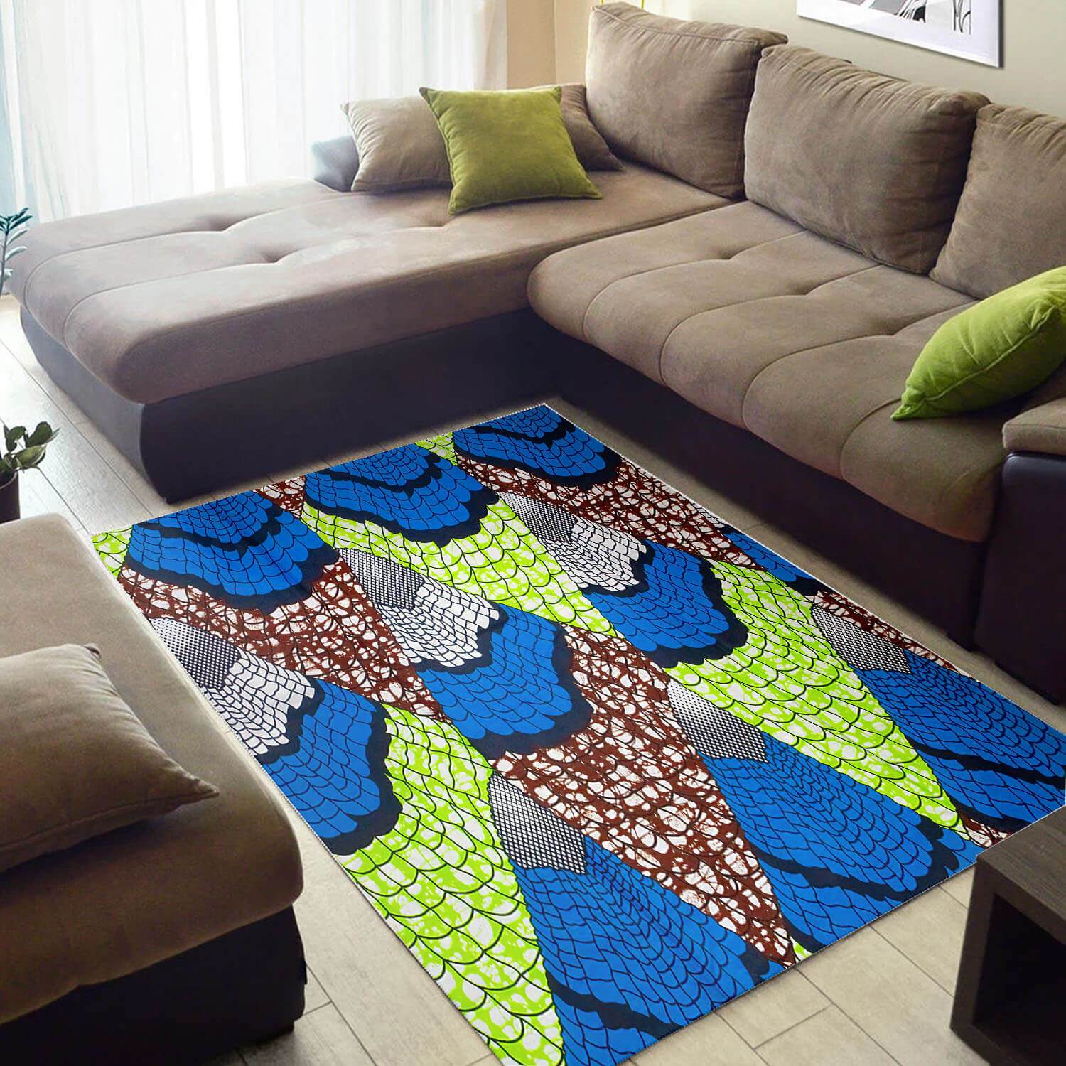 Trendy African American Colorful Afrocentric Pattern Art Style Floor Inspired Living Room Rectangle Rug