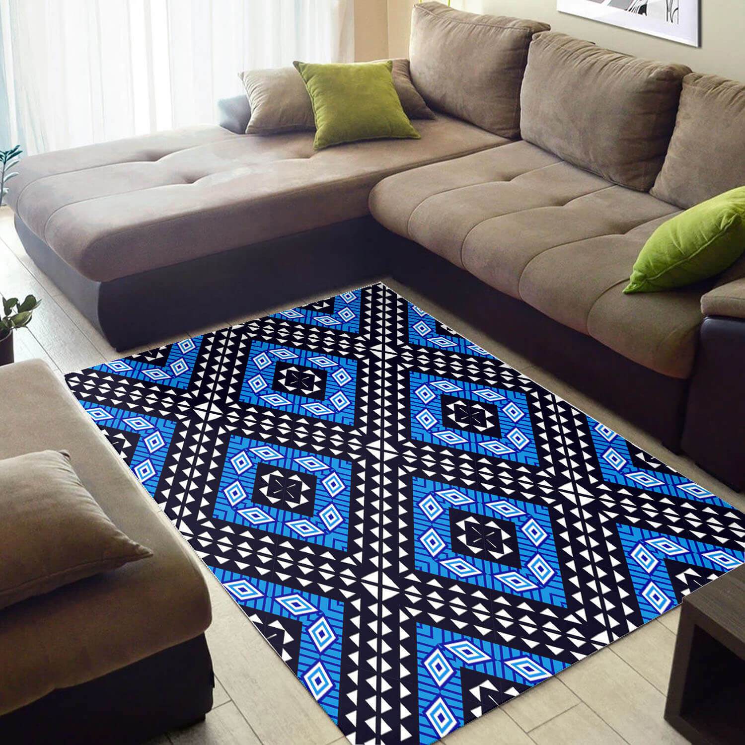 Trendy African American Modern Black History Month Afrocentric Art Design Floor Style Rectangle Rug