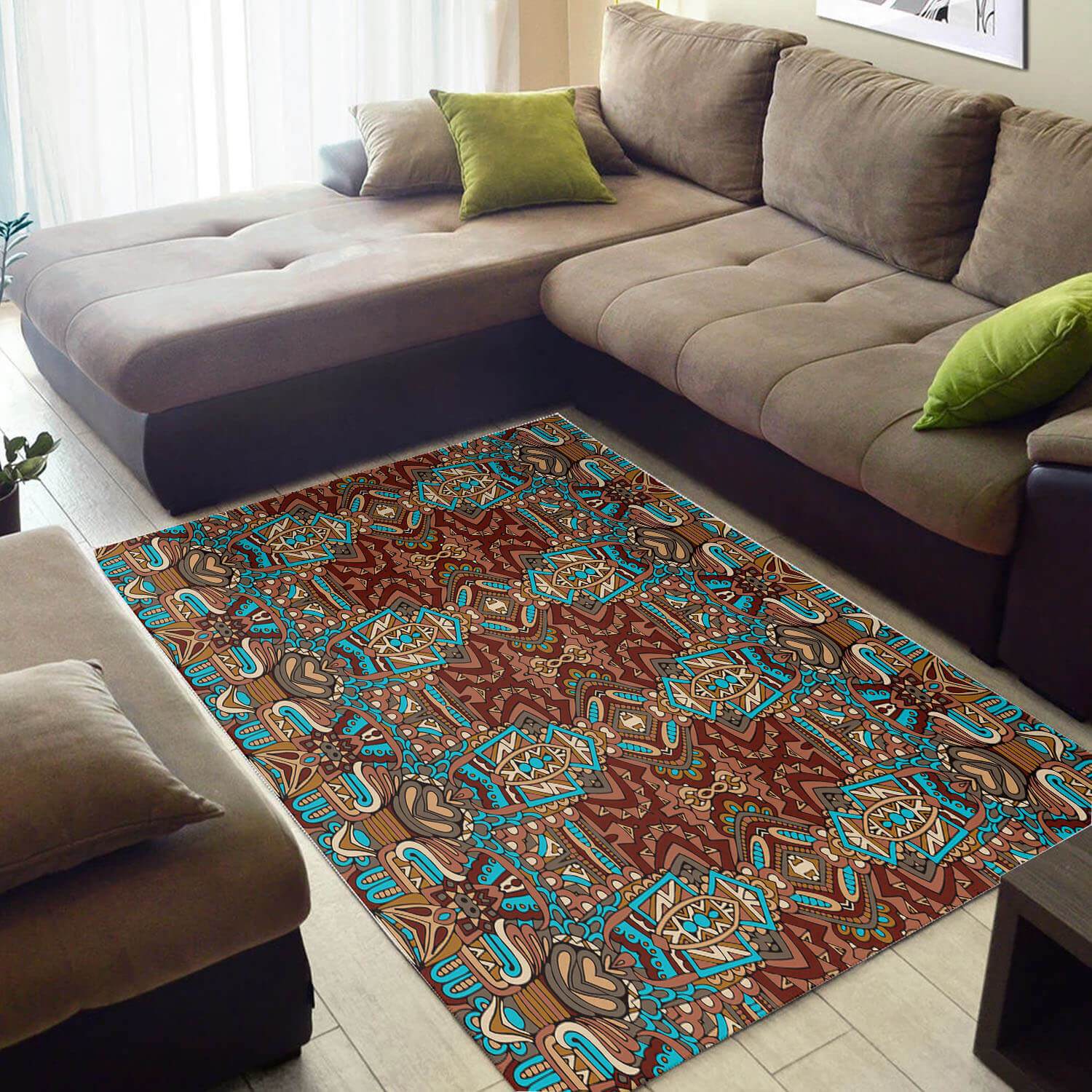 Trendy African American Retro Black History Month Ethnic Seamless Pattern Design Floor House Rectangle Rug