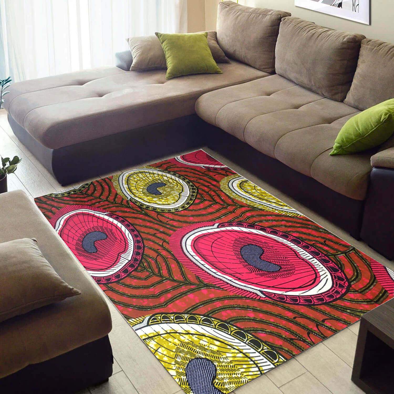 Trendy African Beautiful Themed Afrocentric Art Style Floor Inspired Living Room Rectangle Rug