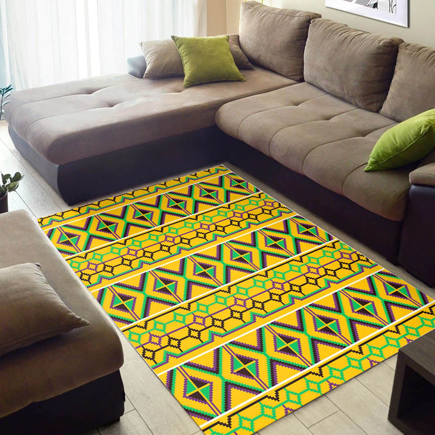 Trendy African Colorful Afro American Afrocentric Art Large House Rectangle Rug