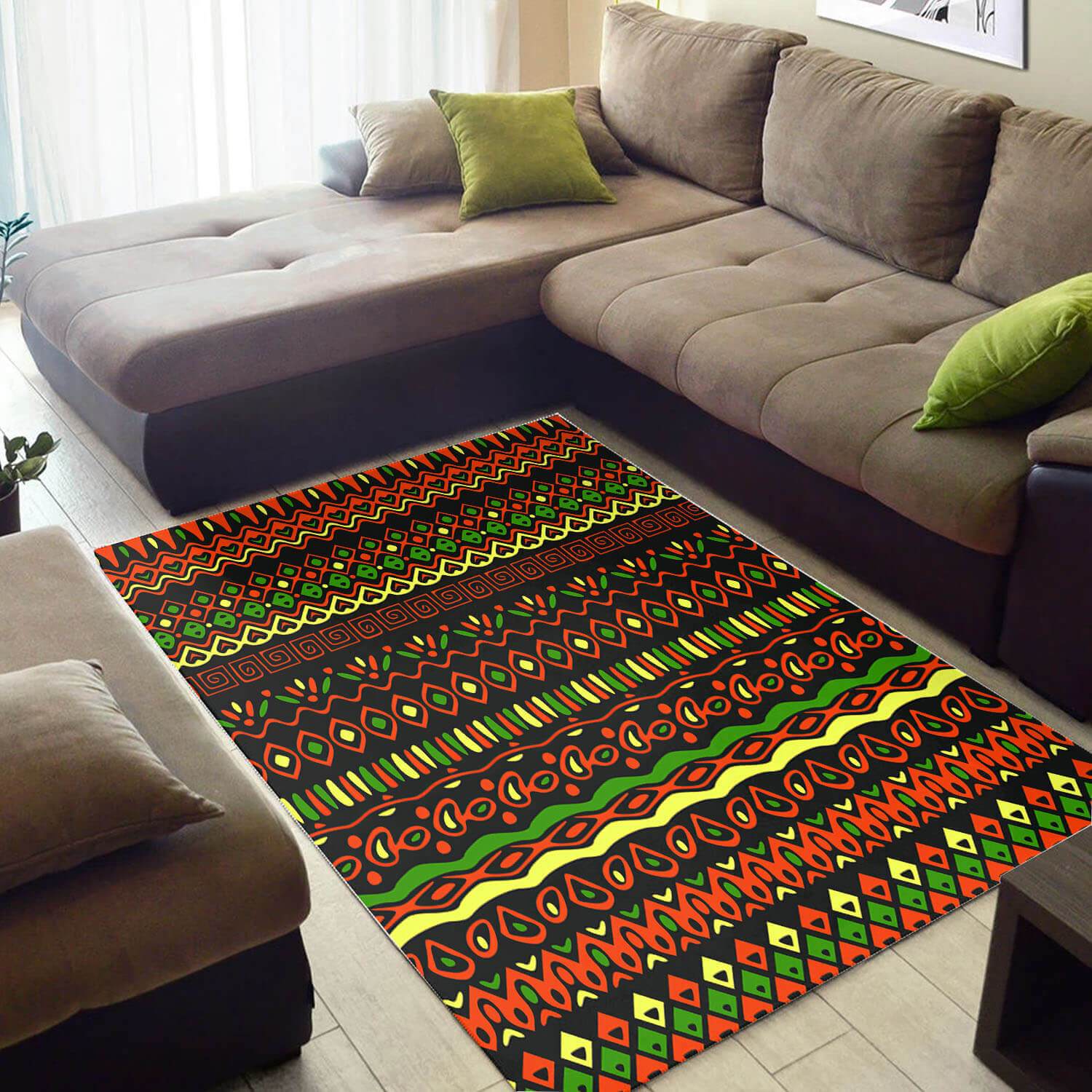 Trendy African Cute Afrocentric Art Large Themed Home Rectangle Rug