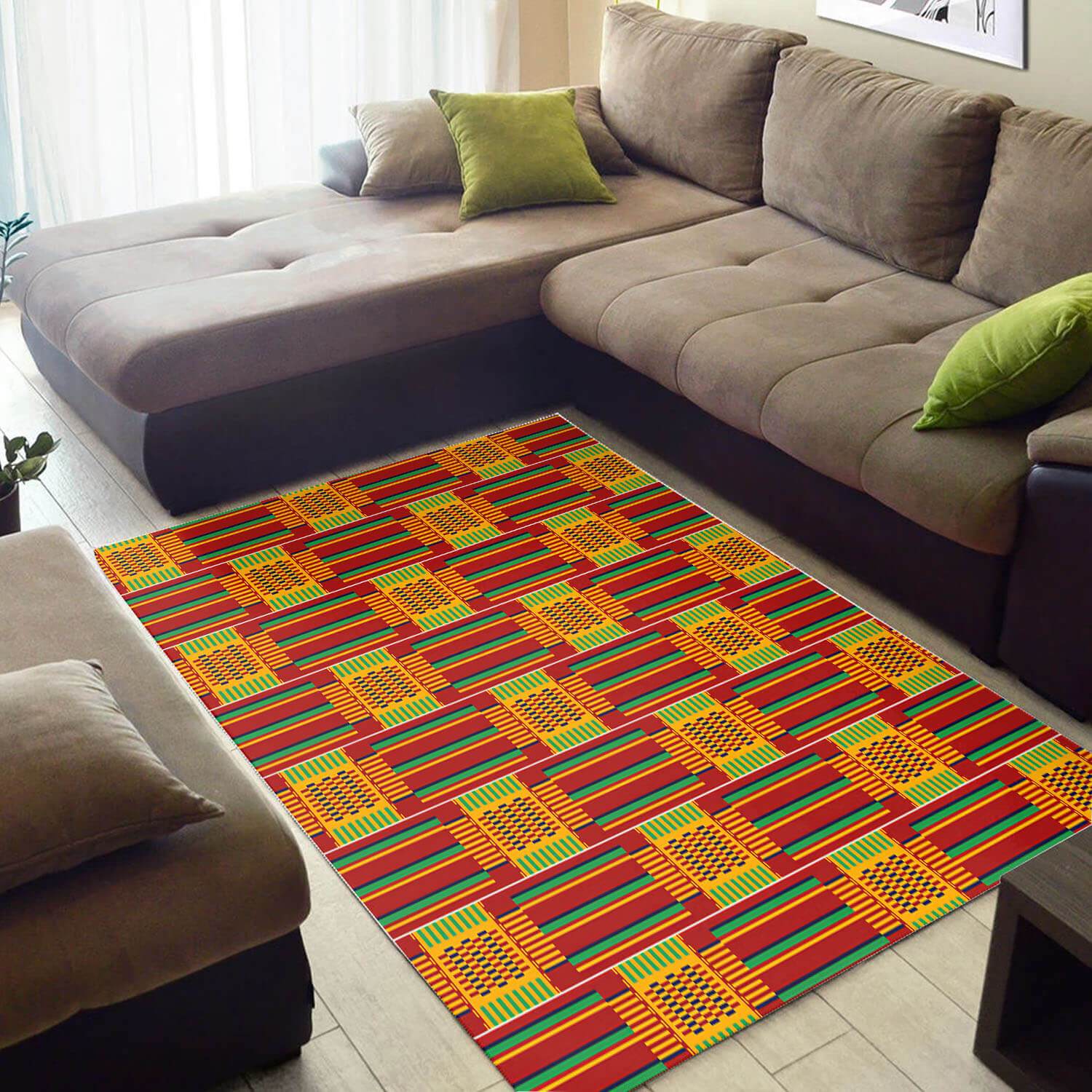 Trendy African Holiday Natural Hair Ethnic Seamless Pattern Carpet Themed Home Rectangle Rug