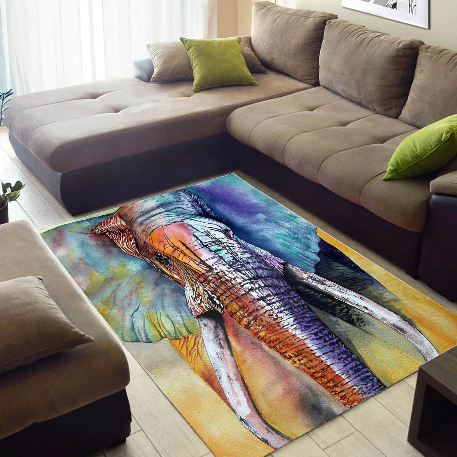 Trendy African Perfect American Safari Animals Large House Rectangle Rug
