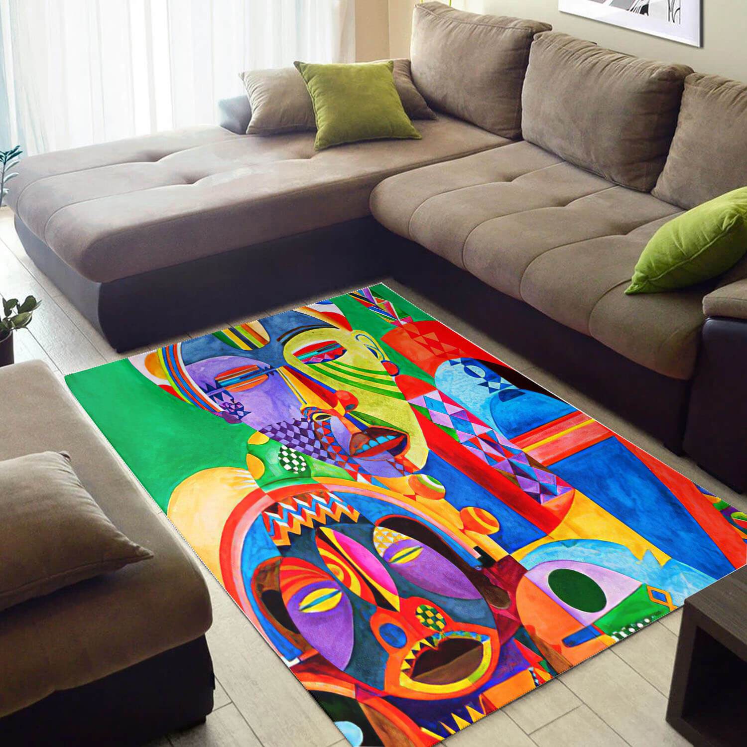 Trendy African Pretty Inspired Melanin Afro Woman Themed Living Room Rectangle Rug