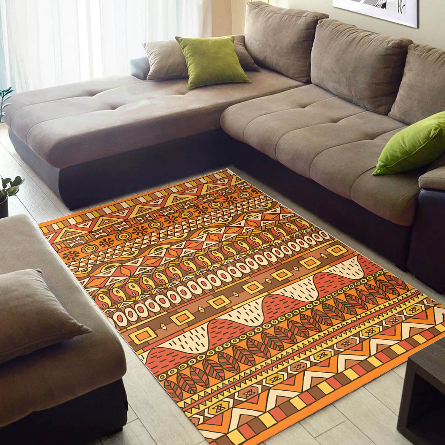 Trendy African Style Awesome Themed Seamless Pattern Large Carpet Inspired Home Rectangle Rug