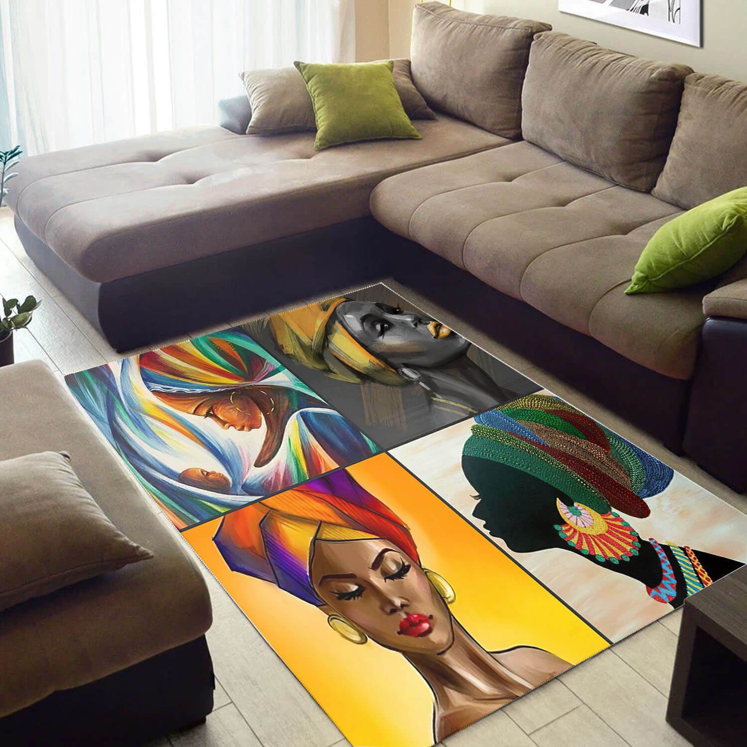 Trendy African Style Beautiful Melanin Afro Girl Carpet House Rectangle Rug