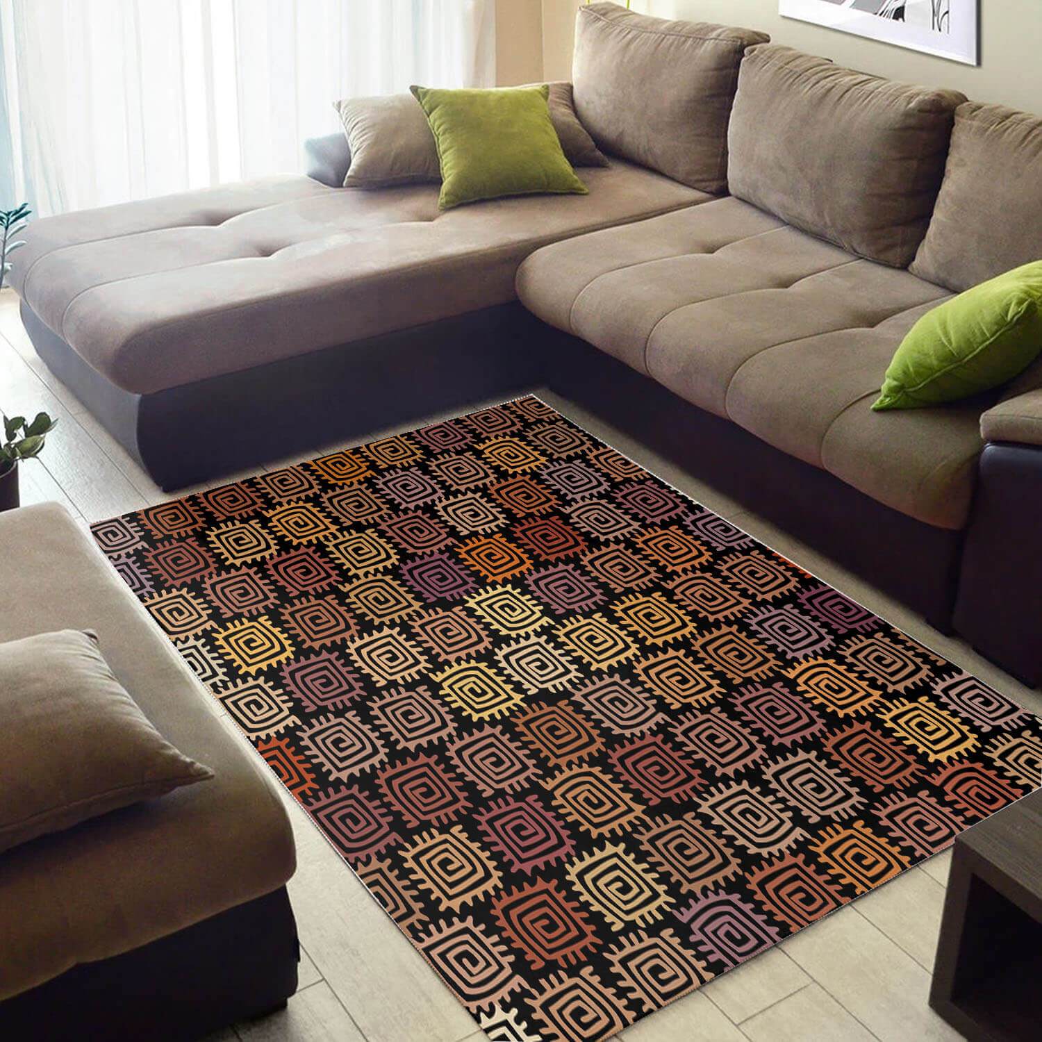 Trendy African Style Cool Black History Month Afrocentric Pattern Art Large Themed Home Rectangle Rug