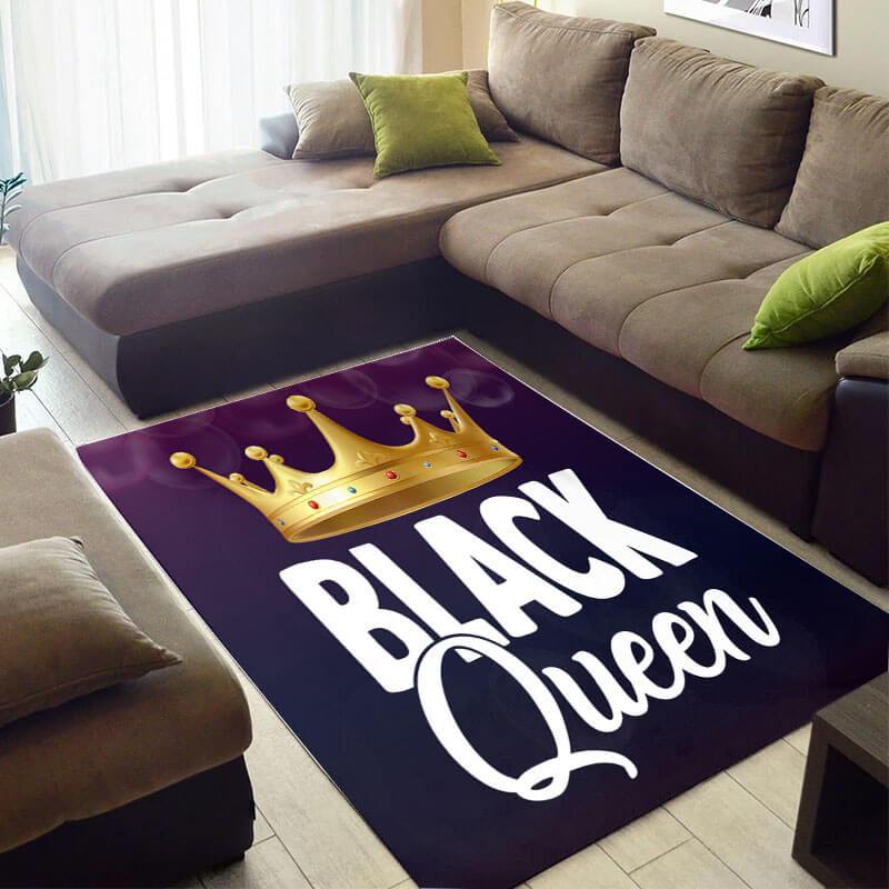 Trendy African Style Cute American Art Lady Black Queen Themed Carpet Rectangle Rug