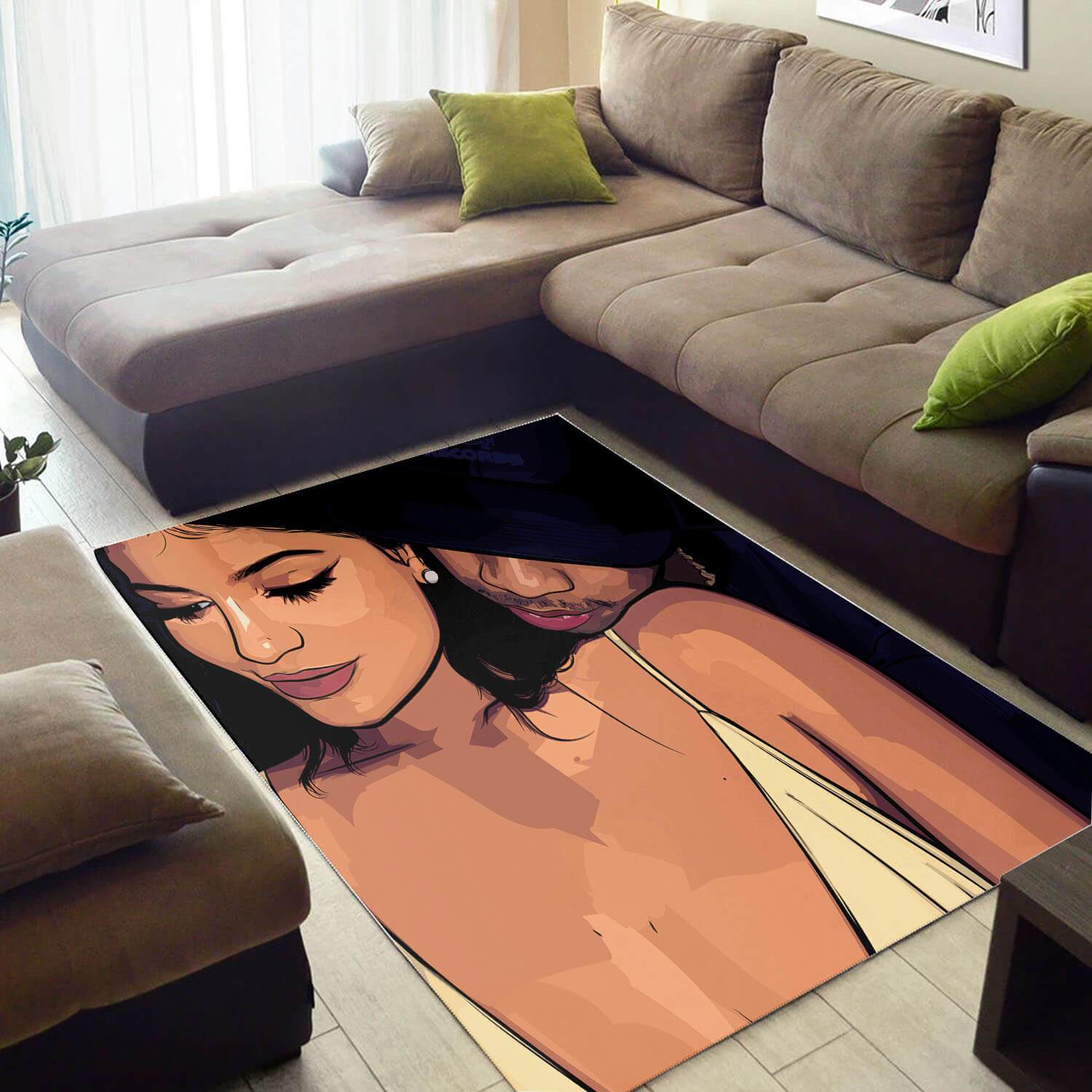 Trendy African Style Pretty Melanin Afro Woman Design Floor Carpet Rectangle Rug