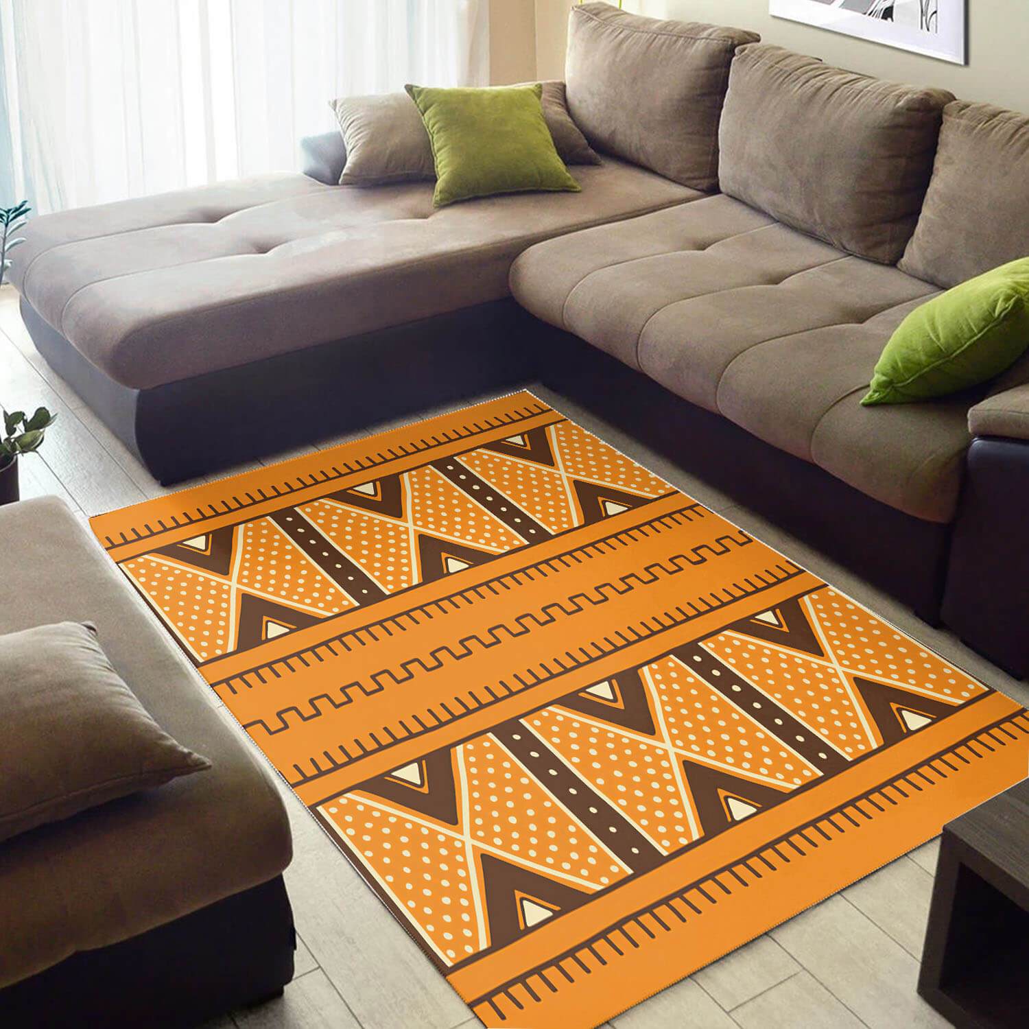 Trendy African Vintage Print Ethnic Seamless Pattern Large Style Rectangle Rug