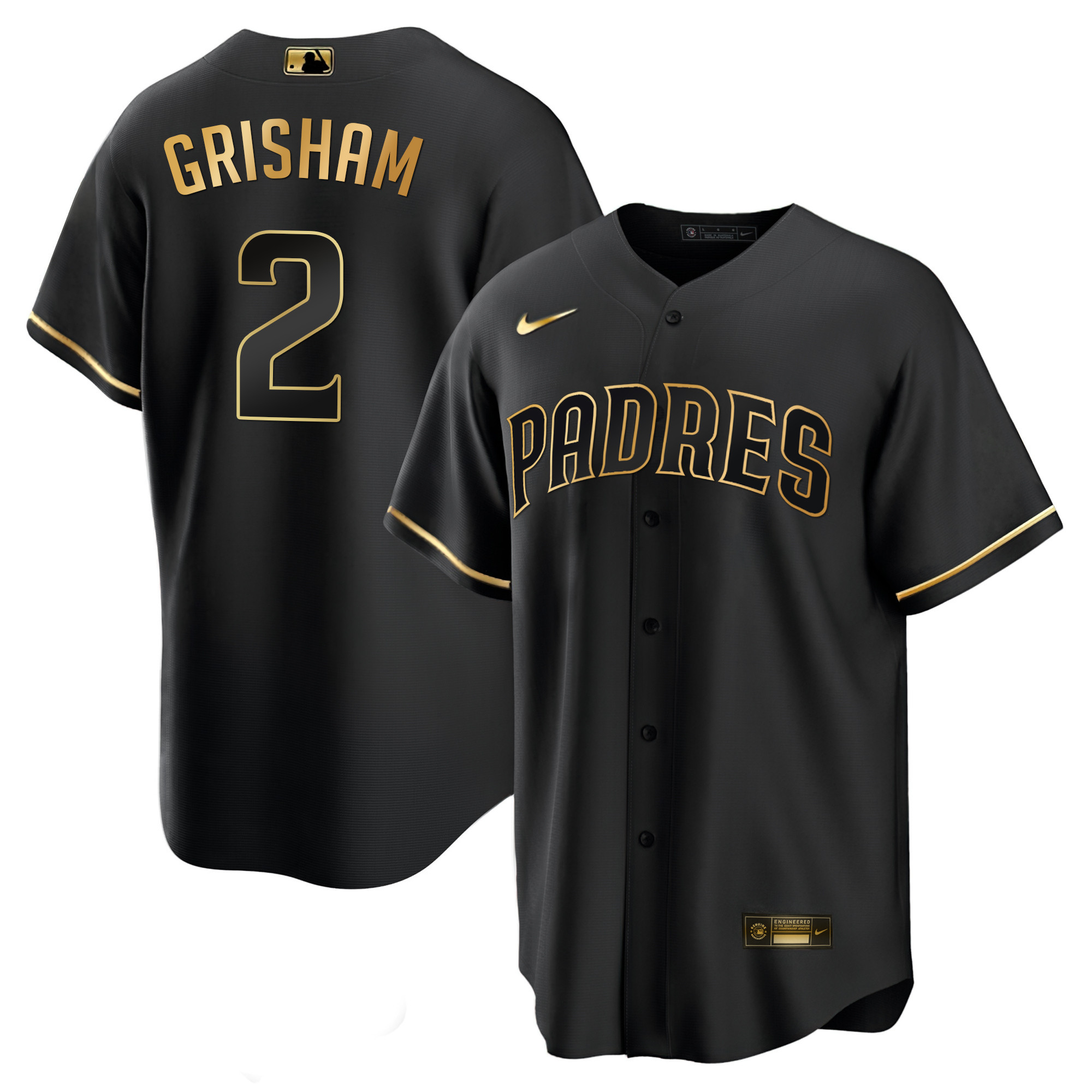 Trent Grisham Men's San Diego Padres Black Limited & Gold Cool Black Gold Jersey - All Stitched